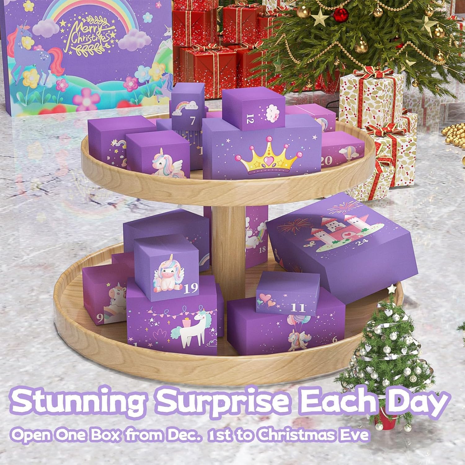 Advent Calendar 2025 for Girls - Unicorn Gifts for Girls, 24-Day Christmas Countdown Box, Countdown Calendar, for Kin Surprise Gifts for Daughters and Granddaughters (Unicorn) - Medaid International