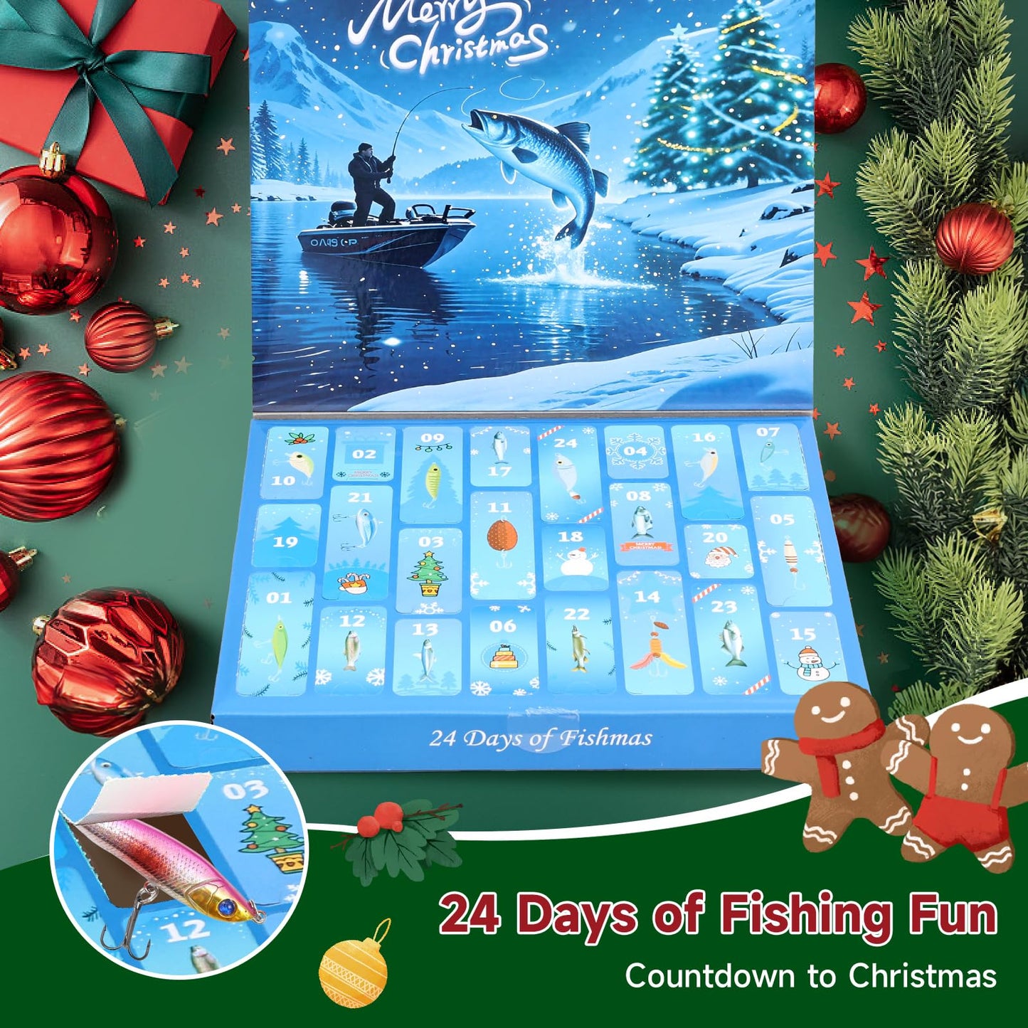 Fishing Advent Calendar for Adult 2025 Fishing Lure Advent Calendar 24 Days Christmas Countdown Calendars Tackle Lures Gifts For Men - Medaid International