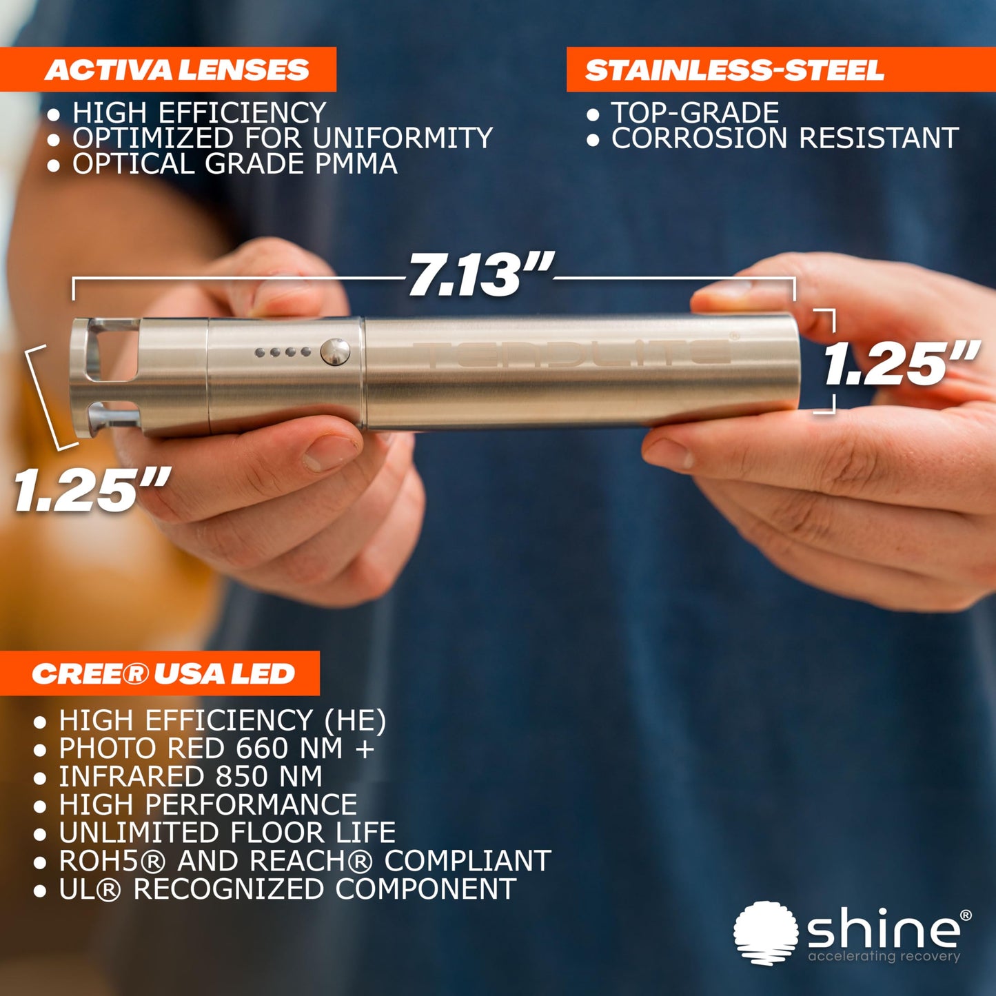 DEEP RED/NIR – Tendlite Pro – Deep Tissue Red & Near Infrared Light Therapy Device 660nm & 850nm for Arthritis, Joint Pain Relief & Muscle Recovery | Professional-Grade for Home Use - Medaid International