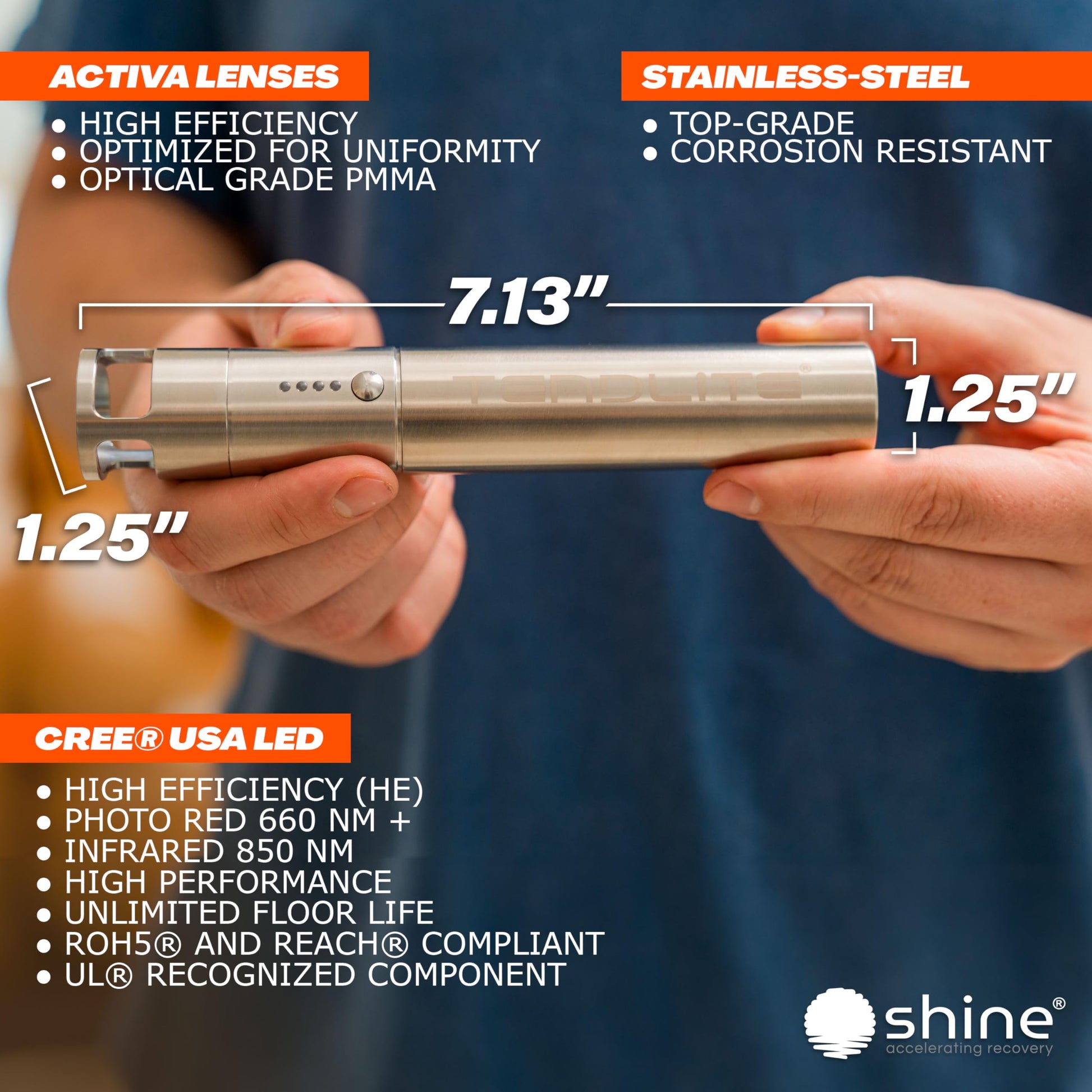 DEEP RED/NIR – Tendlite Pro – Deep Tissue Red & Near Infrared Light Therapy Device 660nm & 850nm for Arthritis, Joint Pain Relief & Muscle Recovery | Professional-Grade for Home Use - Medaid International