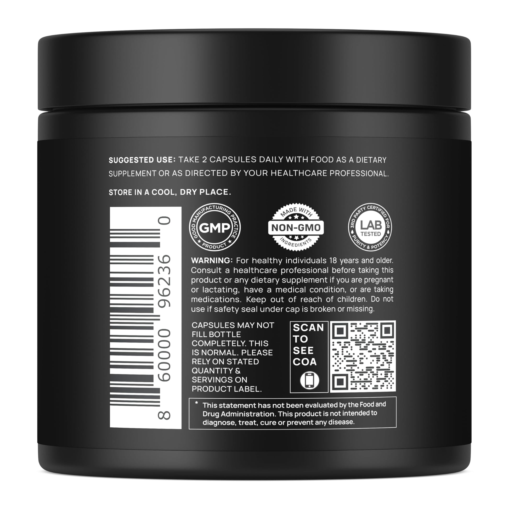 ELMNT 40,000mg 40x Strength Organic Black Maca Root w. Ashwagandha - #1 Highest Potency Black Maca Root Capsules for Men Supplement 40:1 Extract - 100% Pure Maca Peruana Maca Powder Pills Gelatinized - Medaid International