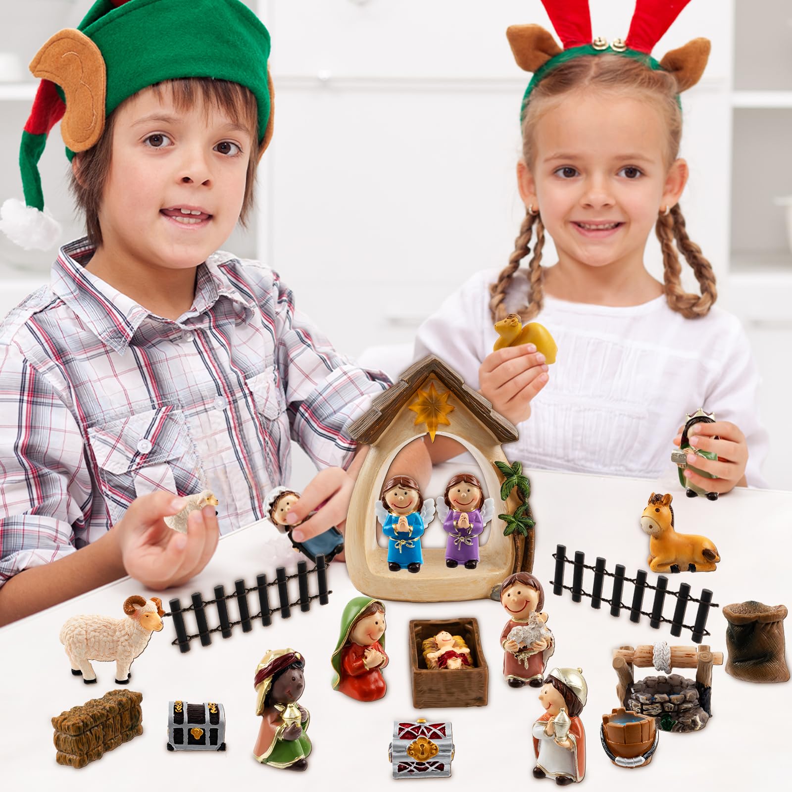 Nativity Advent Calendar 2025-24 Days of Nativity Scene Christmas Countdown Calendar Christian Religious Gifts for Kids Adult Women Men - Medaid International