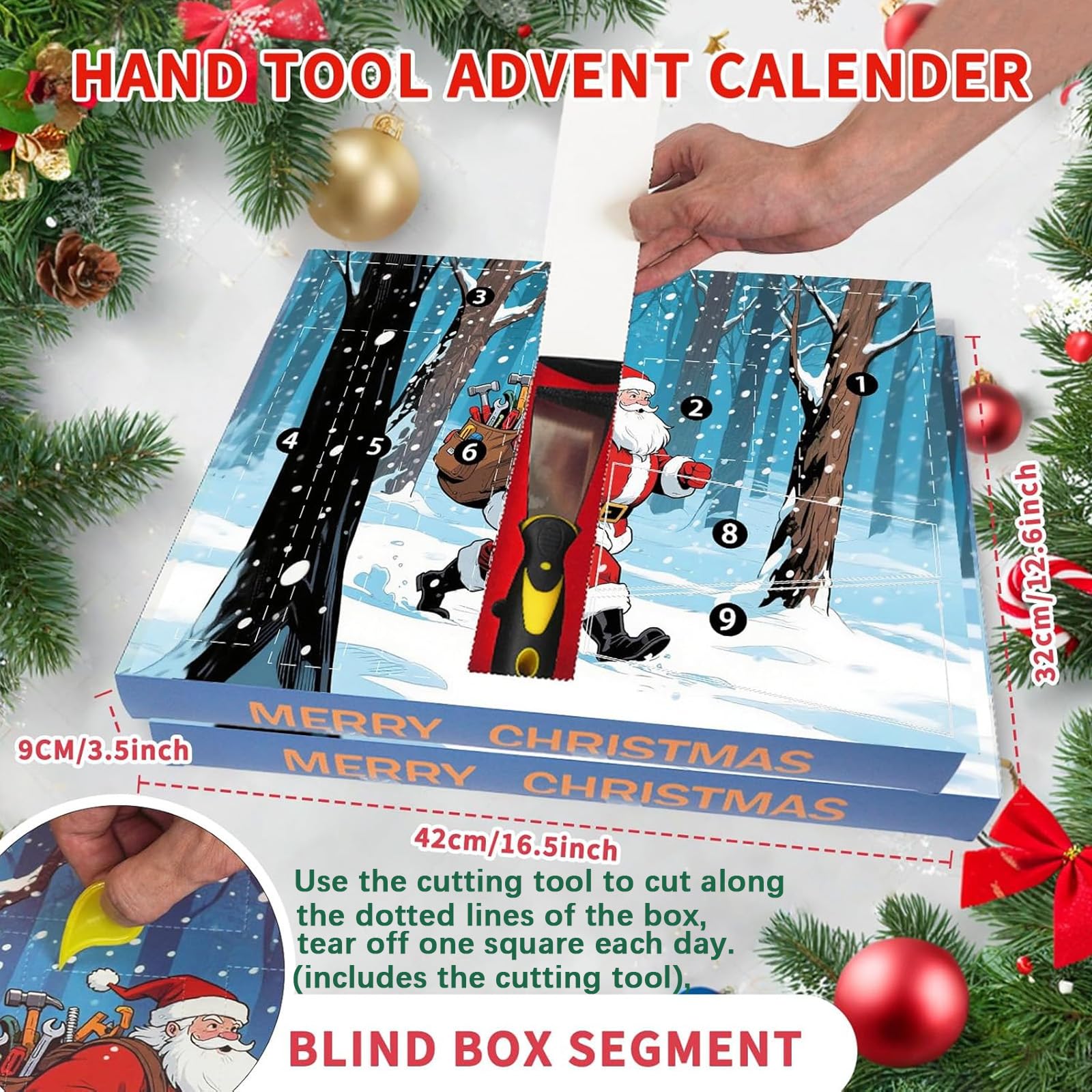 2025 Hand Tool Advent Calendar With Storage Box for Adult Men,24 Days of Household Hand Tools Set Christmas Countdown Advent Calendar,Xmas Holiday Surprise Gift for Dad Husband Boyfriend - Medaid International