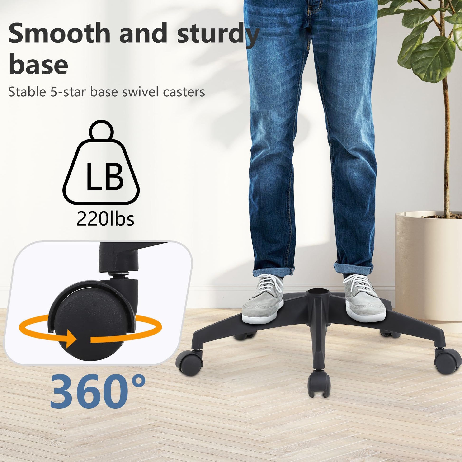 PayLessHere Ergonomic Drafting Chair Tall Office Chair High Adjustable Standing Desk Chair with Lumbar Support Mesh Back Footrest Flip-Up Arms for Office Computer Desk Standing Desk (Black) - Medaid International