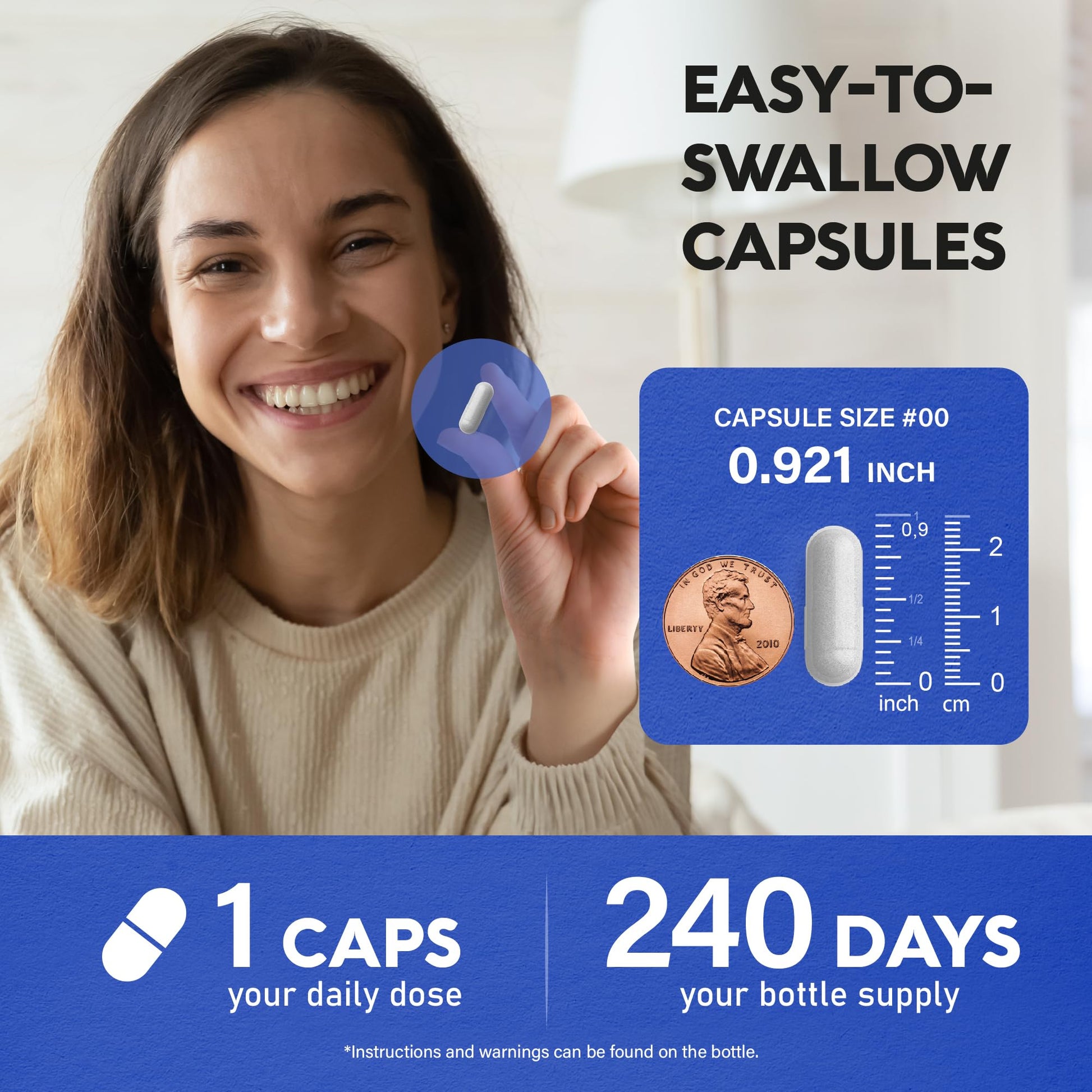 Magnesium Glycinate 500 mg - Chelated Supplement - 98% High Absorption - Support for Sleep, Muscle & Heart Health - Made in USA, Lab Tested & Non-GMO - 240 Capsules - Medaid International