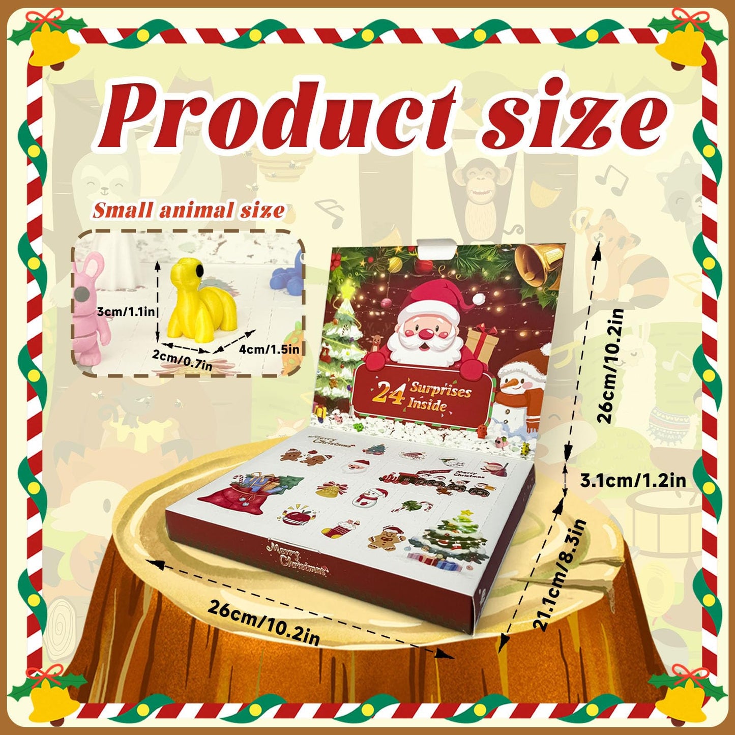 Christmas advent calendar 2025 3D printing animals, 24 Days Christmas Countdown Calender Toys Set, Xmas Gifts Advent Calendars for Boys Girls Ages 4-8 3-5 8-12 (Animal-A) - Medaid International