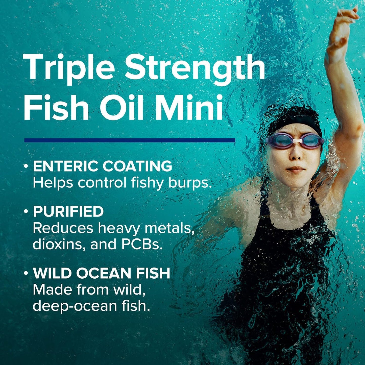 GNC Triple Strength Fish Oil Mini Omega 3 Supplement, 1000mg EPA and DHA, Supports Heart, Brain, Skin, Eye and Joint Health, 240 Mini Softgels - Medaid International