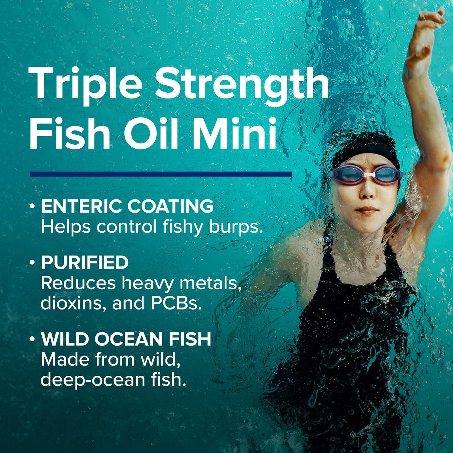 GNC Triple Strength Fish Oil Mini Omega 3 Supplement, 1000mg EPA and DHA, Supports Heart, Brain, Skin, Eye and Joint Health, 240 Mini Softgels - Medaid International