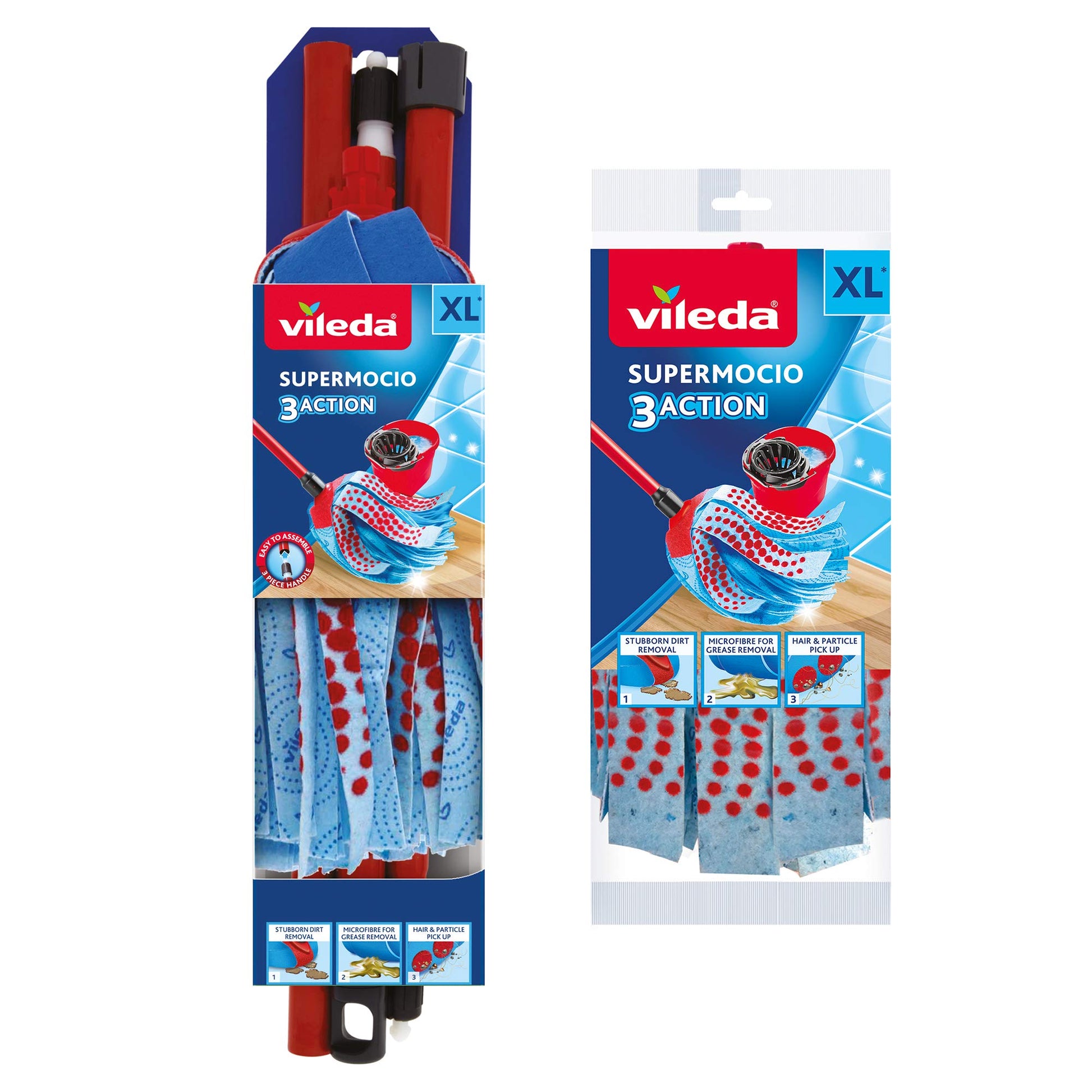 Vileda SuperMocio 3Action XL Compact Mop with Extra Refill - Medaid International