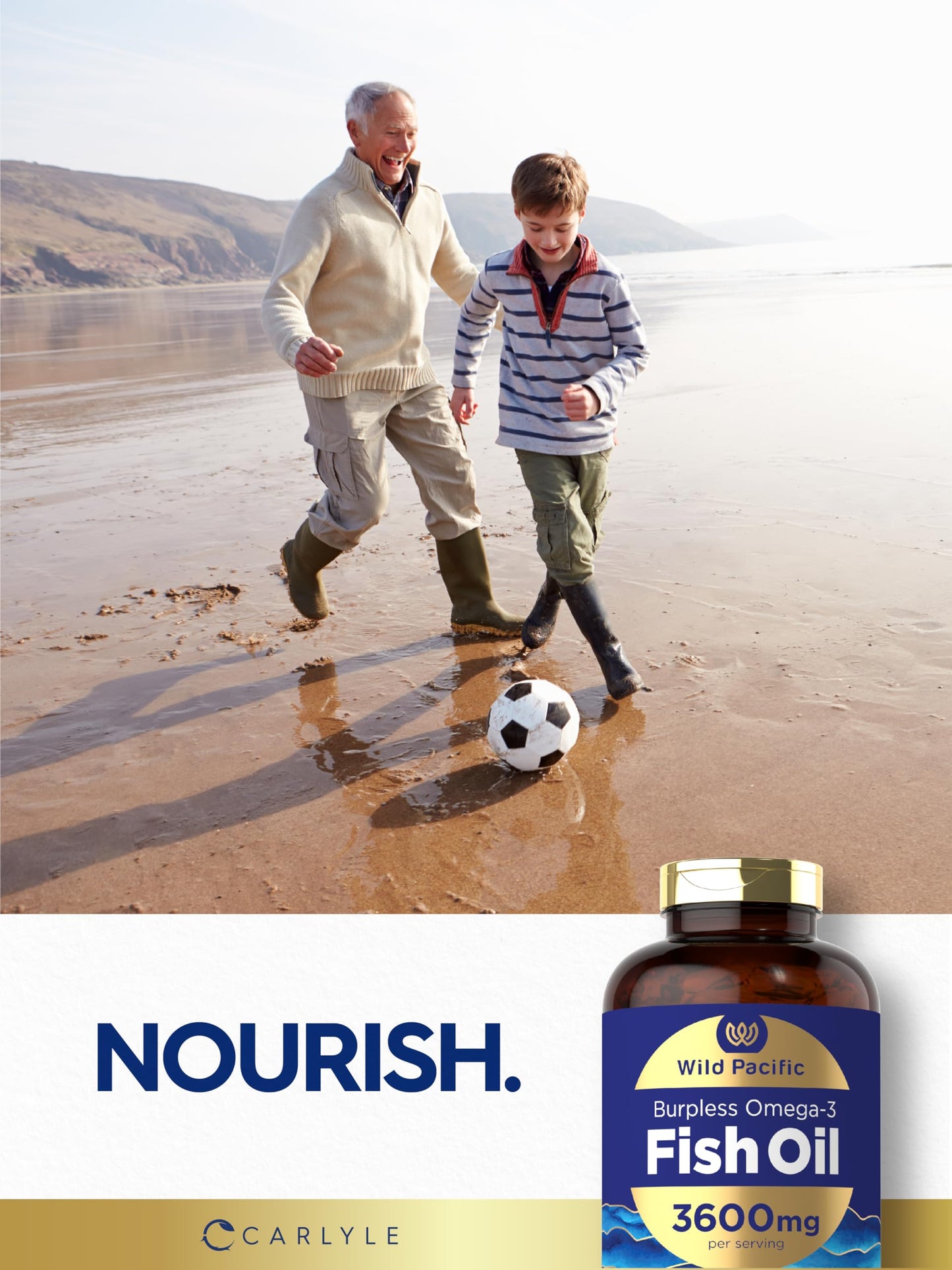 Carlyle Burpless Fish Oil 3600 mg | 300 Softgels | with Omega-3 Fatty Acids | Lemon Flavor | Non-GMO, Gluten Free Supplement | by Wild Pacific - Medaid International