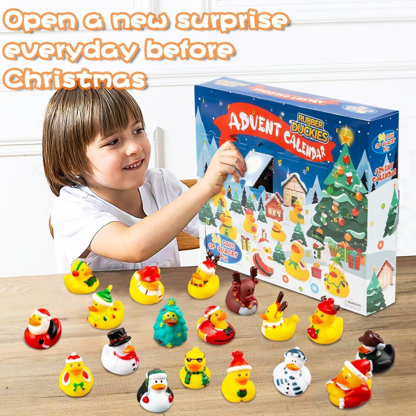 2025 Advent Calendar Christmas Ducks - 24pcs Rubber Duck Advent Calendar 24 Days of Christmas Countdown Toys for Xmas Party Favors Kids Toddlers - Medaid International