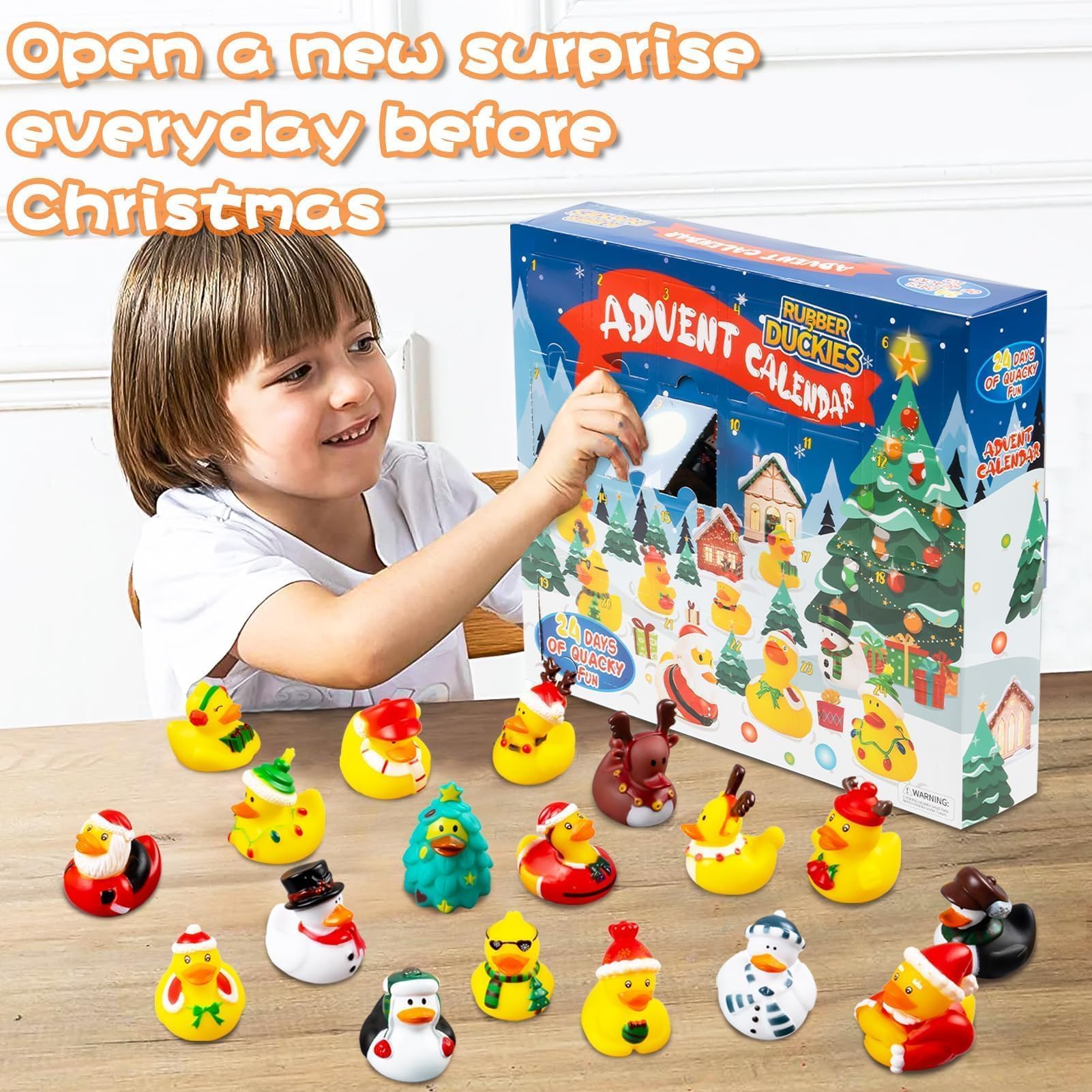2025 Advent Calendar Christmas Ducks - 24pcs Rubber Duck Advent Calendar 24 Days of Christmas Countdown Toys for Xmas Party Favors Kids Toddlers - Medaid International