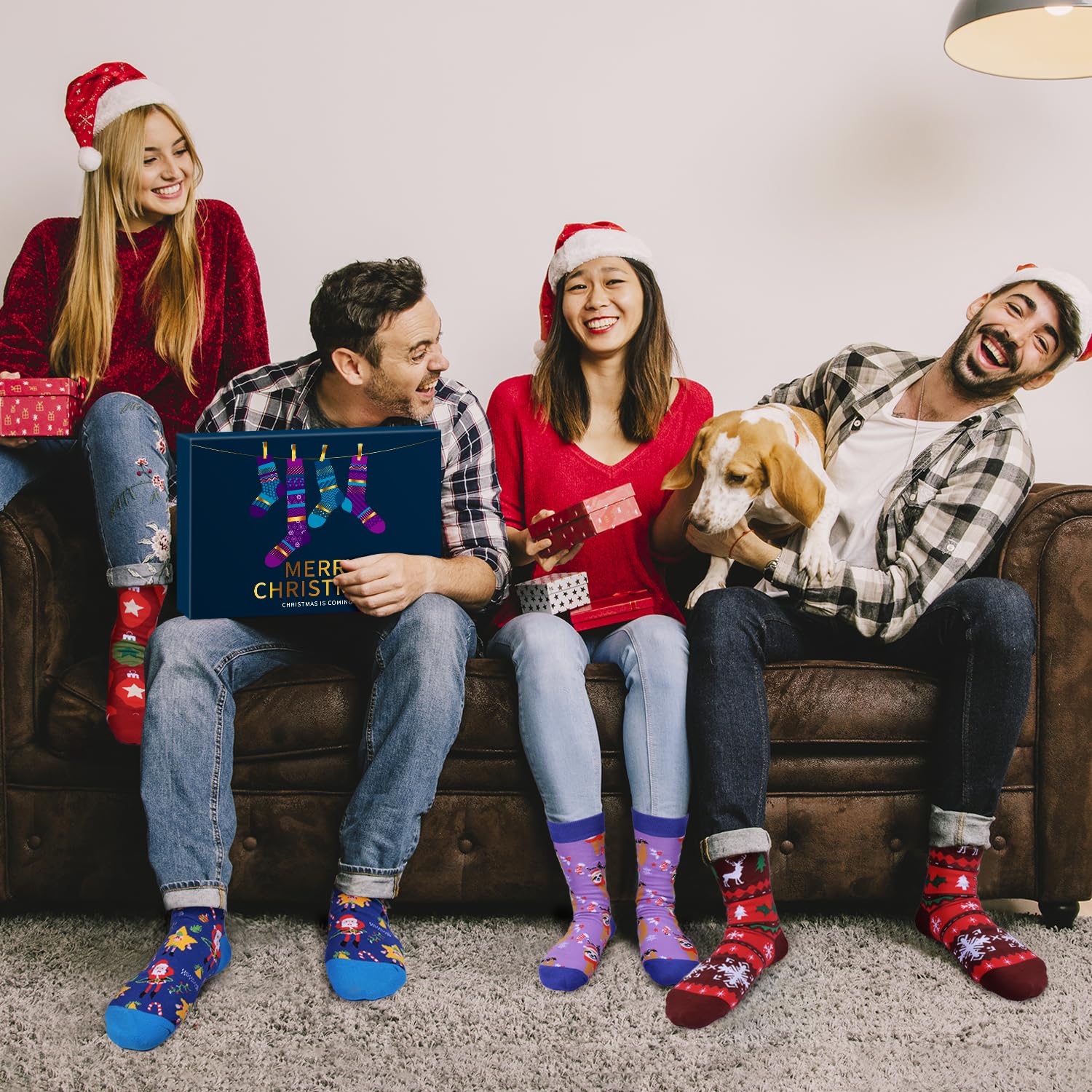 MOVINPE Socks Advent Calendar for Adults Men Women, 12 Pair of Christmas Crew Socks Funny Sock Countdown to 2025 Christmas, 24 Days Surprise Xmas Gifts Warm Cotton Sock - Medaid International