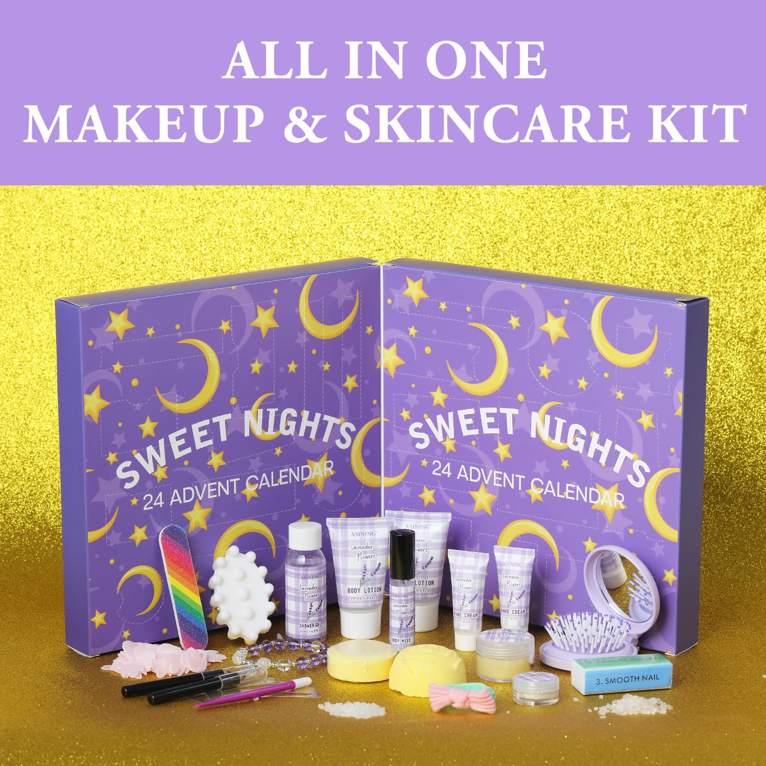 Beauty Advent Calendar 24 Days of Holiday Advent Calendar for Women, Mom, Wife, Her Holiday Gift,Pamper Kit- Unique Lavender Spa Gifts Basket Set Self-Care Spa Set – Body Care Skin Care - Medaid International