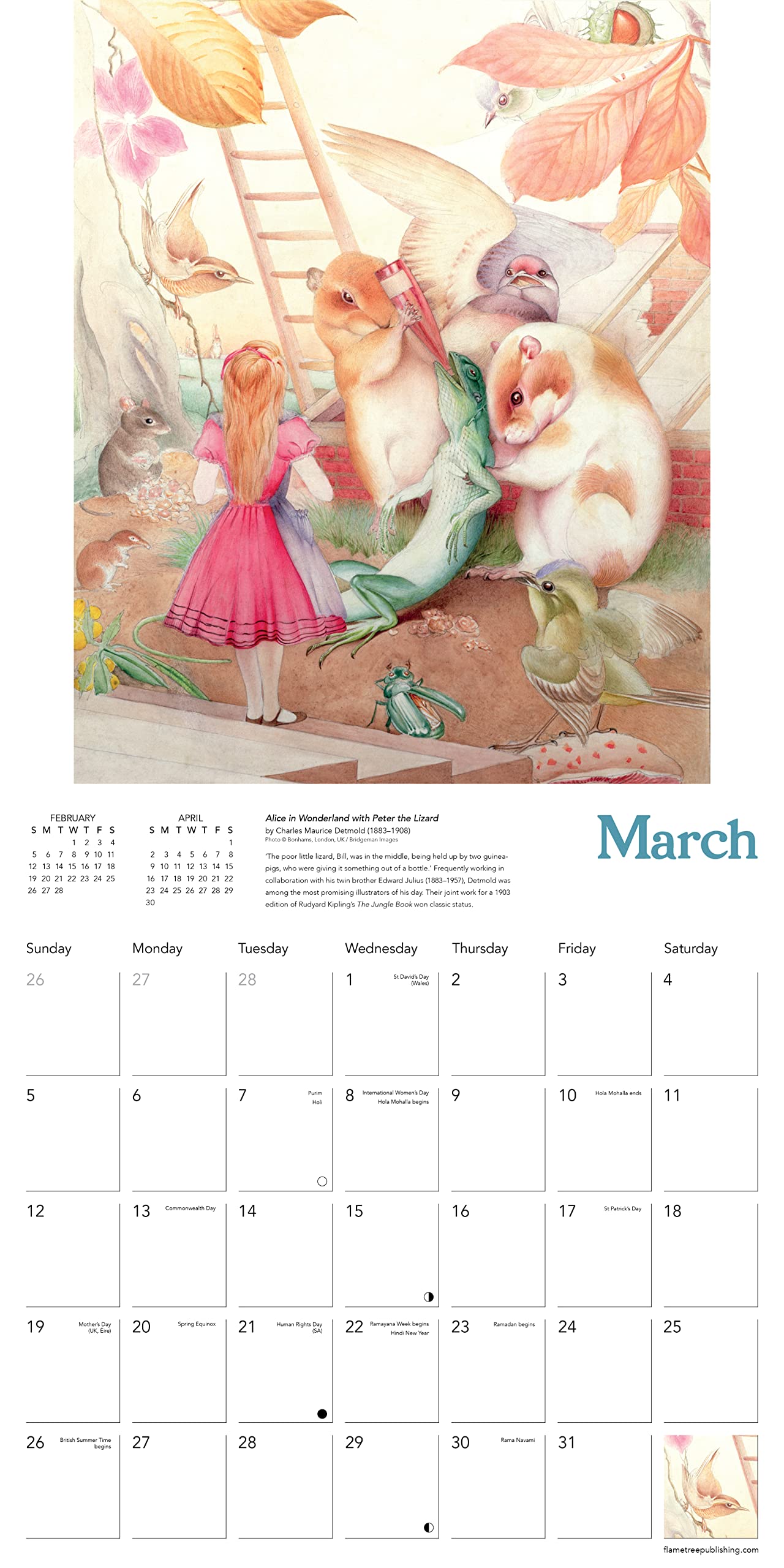 Alice in Wonderland Wall Calendar 2023 (Art Calendar) - Medaid International