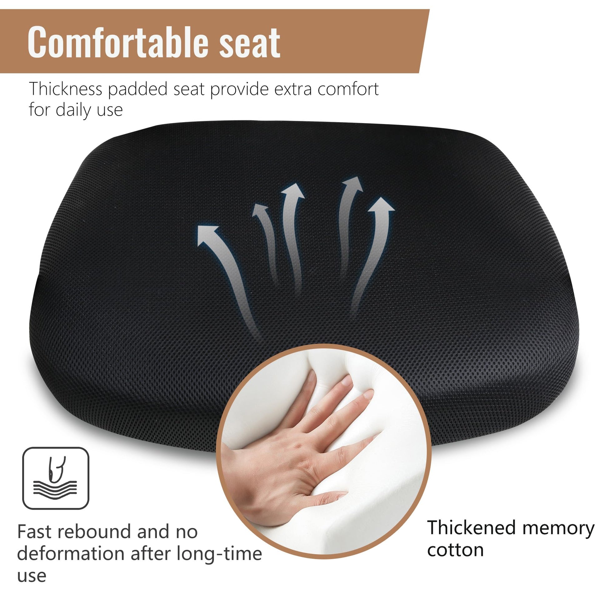 Home Office Chair Mid Back PC Swivel Lumbar Support Adjustable Desk Task Computer Ergonomic Comfortable Mesh Chair with Armrest (Black) - Medaid International