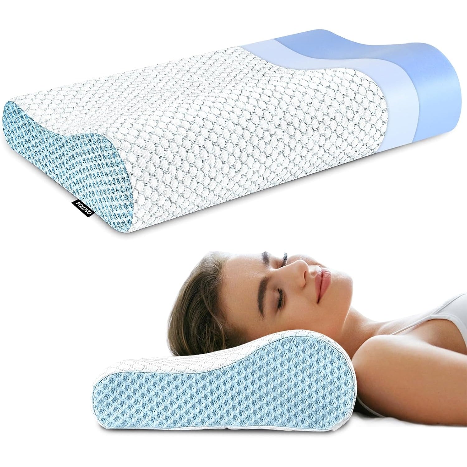 Neck Pillow Contour Memory Foam Pillows for Pain Relief Bed Pillow for Sleeping, Ergonomic Pillow for Neck and Shoulder Pain, Orthopedic Cervical Pillow for Side Back Stomach Sleeper - Medaid International