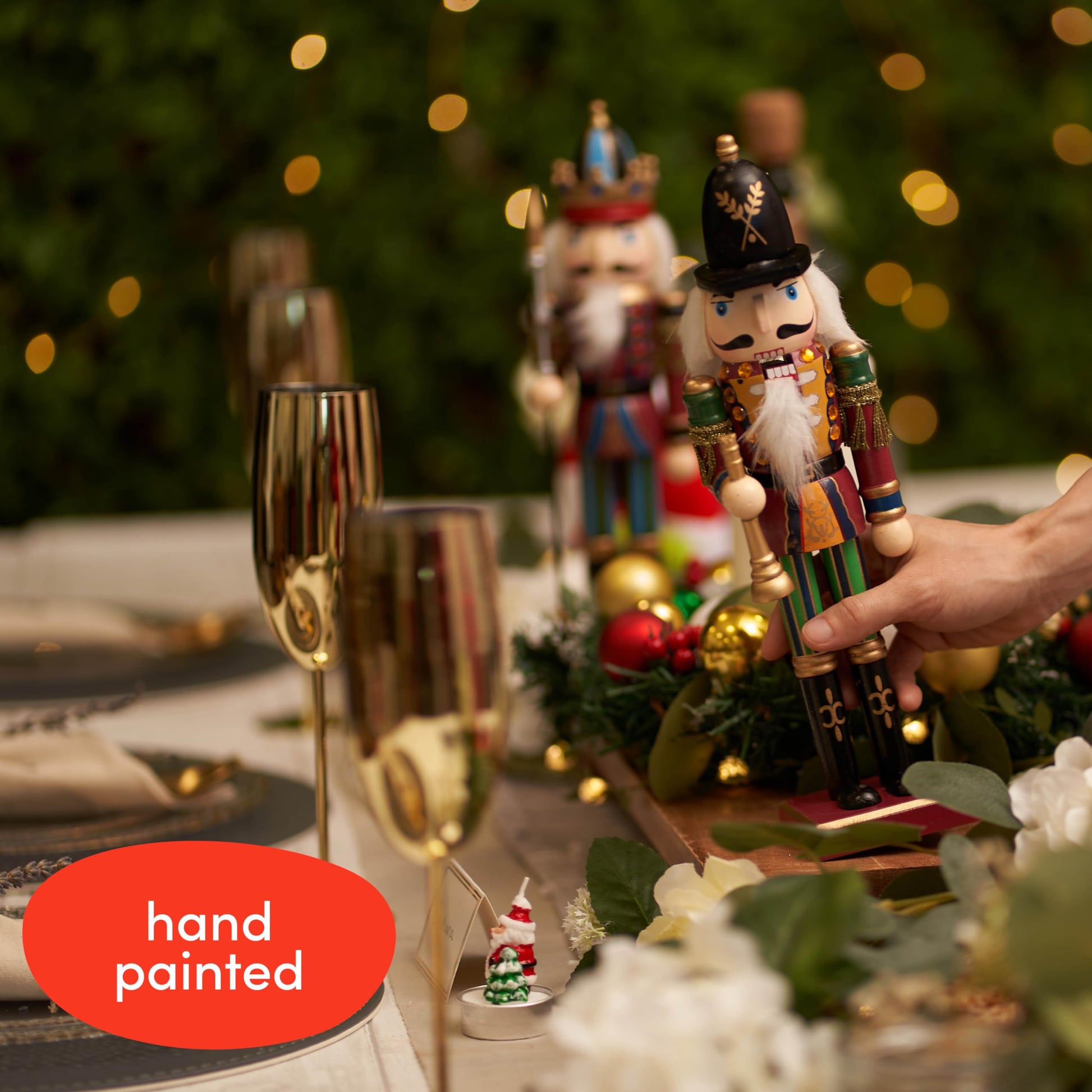 THE TWIDDLERS 2 Pack 12 Inch Wooden Nutcracker Christmas Decor King & Guard Soldier (Red) Decorative Christmas Nutcracker Figures, Nutcracker Christmas Decorations, Cascanueces de Navidad in Gift Box - Medaid International