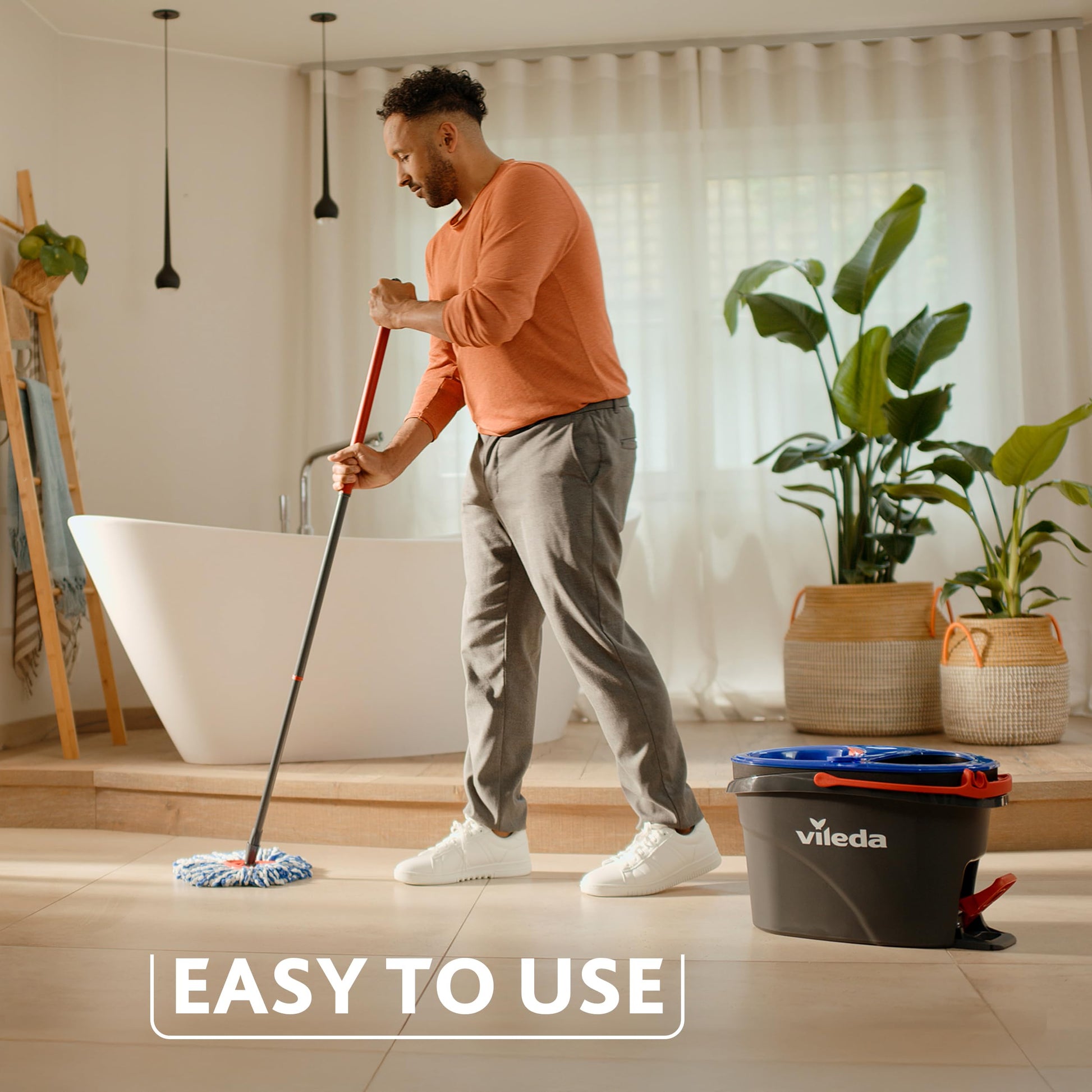 Vileda H2PrO Spin Mop System - Separates Clean and Dirty Water - Effortless Wringing - Microfibre Cleaning - Easy Assembly - Ergonomic Design - Medaid International