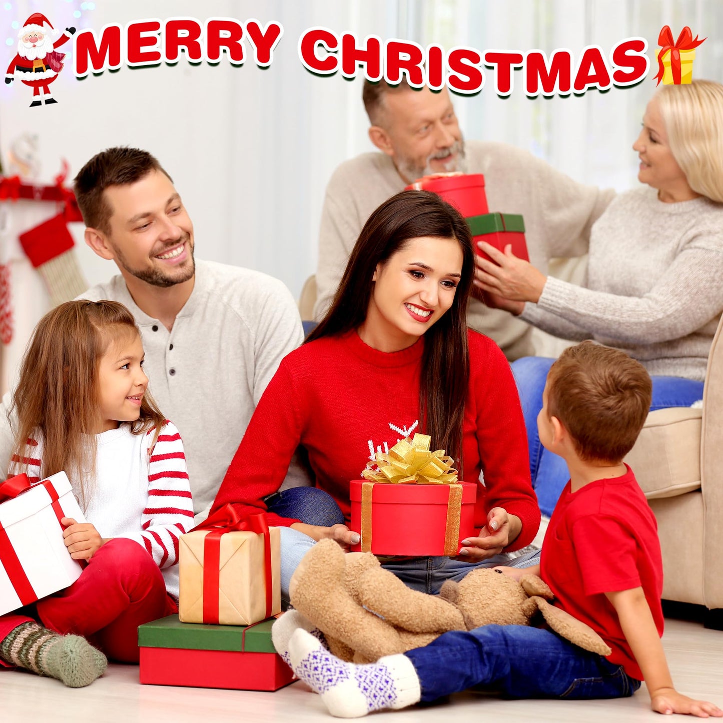 Itscolofy 4 Pairs Funny Christmas Socks, Magnetic Hand Holding Socks, Christmas Stocking Stuffers for Women Men Couples, White Elephant Exchange Gifts, Xmas Secret Santa Gag Gifts - Medaid International