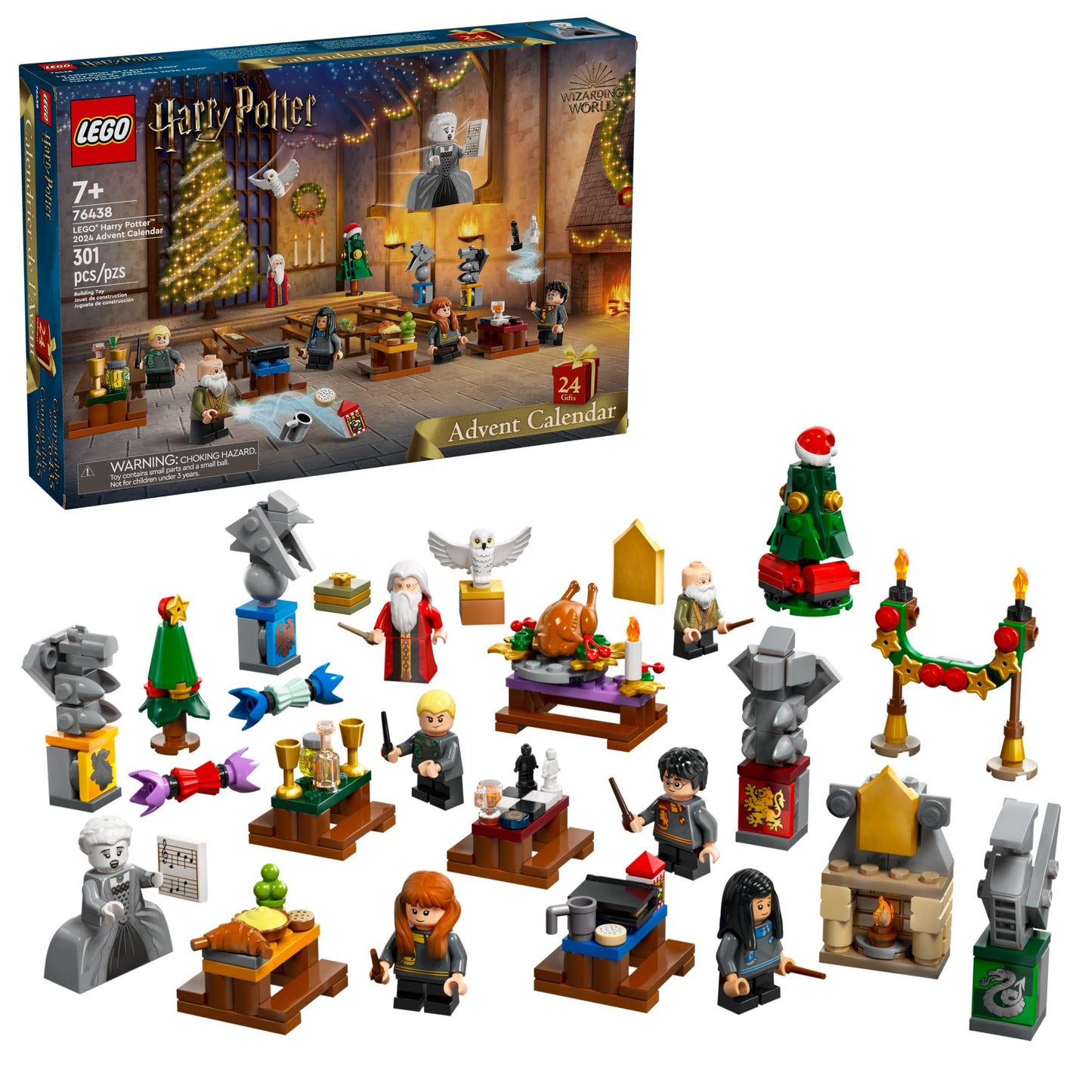LEGO Harry Potter Advent Calendar 2024 for Kids - Christmas Advent Calendar W/ 16 Mini Builds & 7 Minifigures, Ages 7+ - Harry Potter Toys Gift Idea for Boys & Girls, Ages 7+ - 76438 - Medaid International