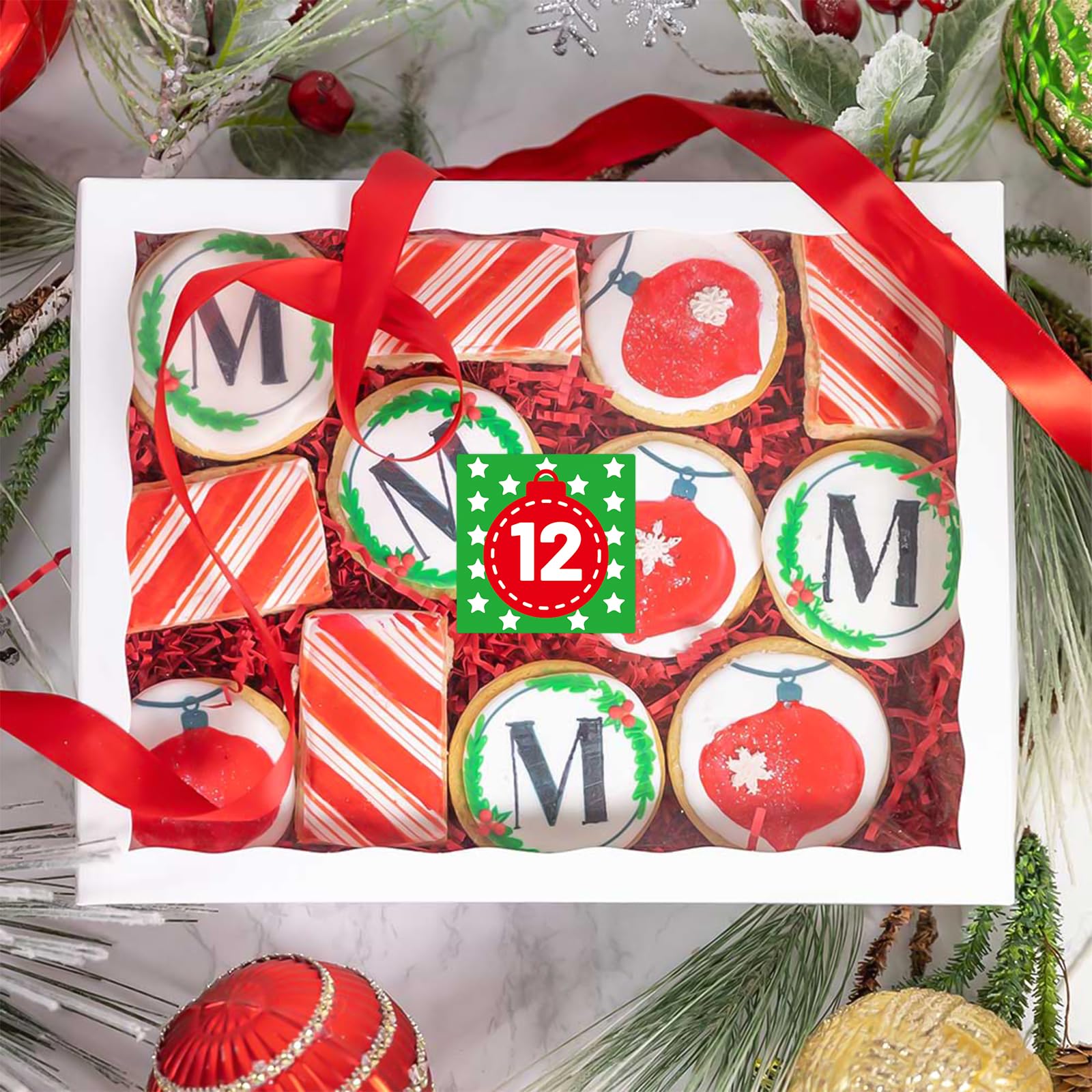 100 Pcs Christmas Advent Stickers 1-25 Number Countdown Stickers DIY Advent Calendar Gift Sealing Xmas Party Supplies (Christmas-2) - Medaid International