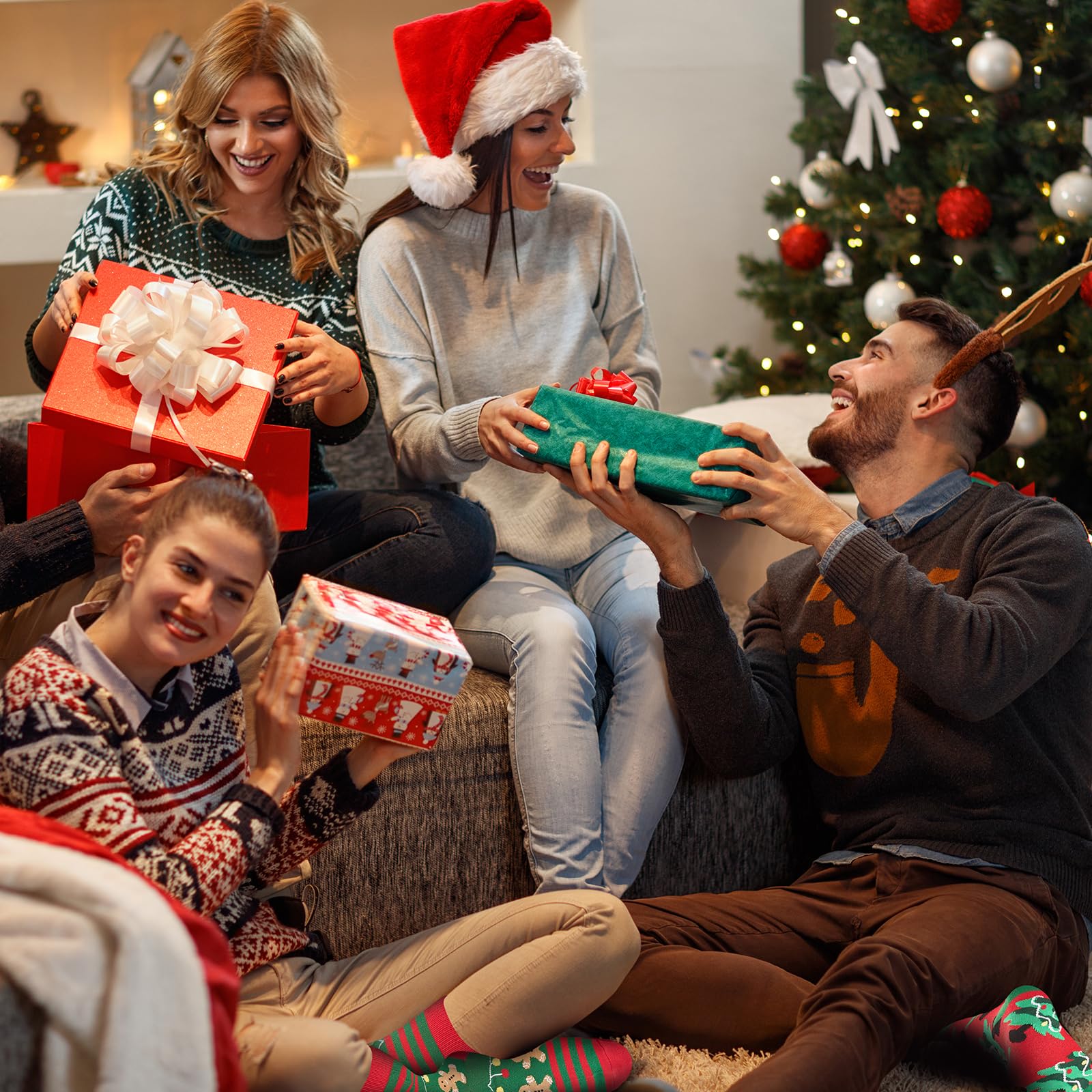 Christmas Socks for Women Men, Fun Santa Novelty Socks with Colorful Christmas Pattern Designs， Perfect Christmas Gifts - Medaid International