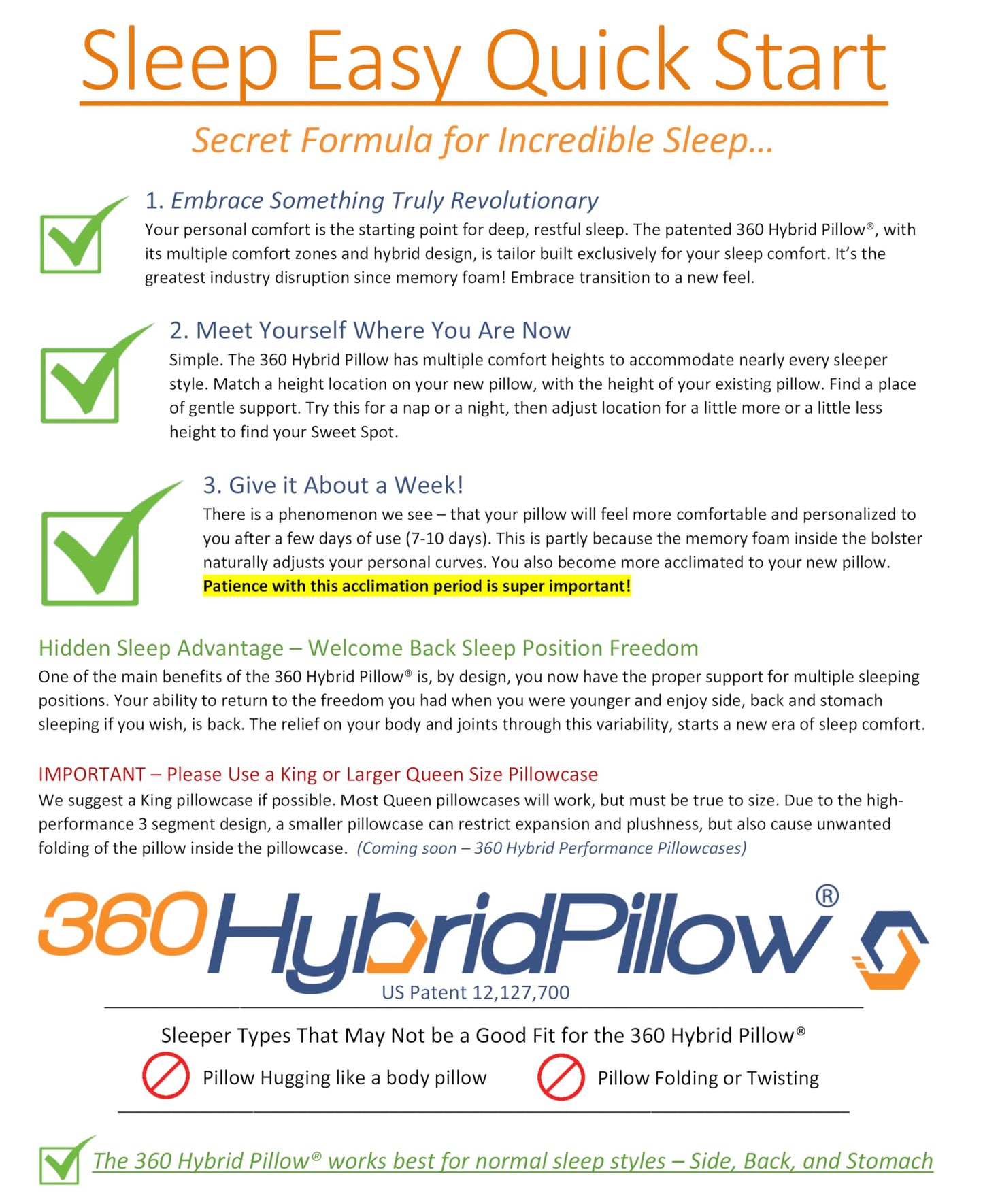 360 Hybrid Pillow® – Cervical Neck Pillow for Pain Relief | Ergonomic & Adjustable for Back, Side, Stomach Sleepers, Contoured Neck Roll, Shoulder Loft, Queen Size 29"x19", Patented Orthopedic Comfort - Medaid International
