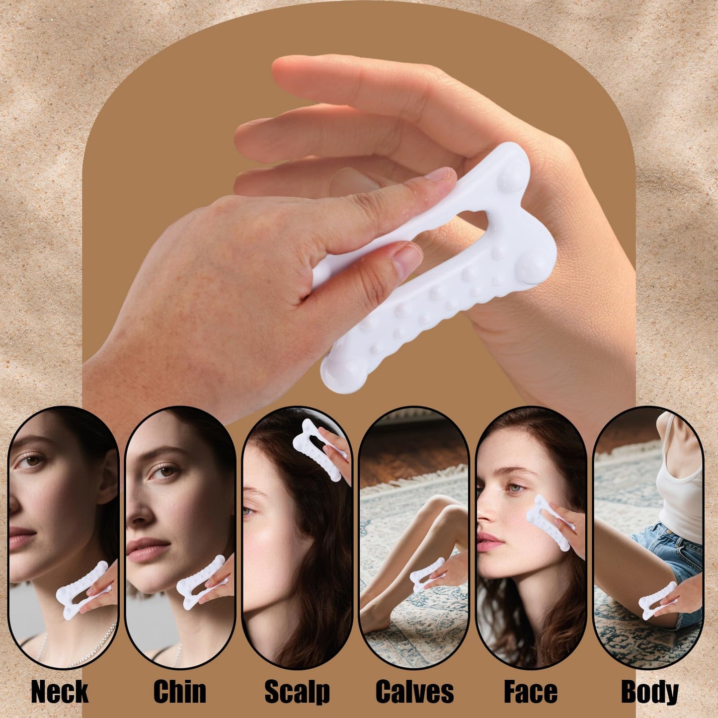 Gua Sha Massage Tool, Dual Row Massage Facial & Body Gua Sha Tool Skin Tightening Korean Face Massager for Women Men - Medaid International