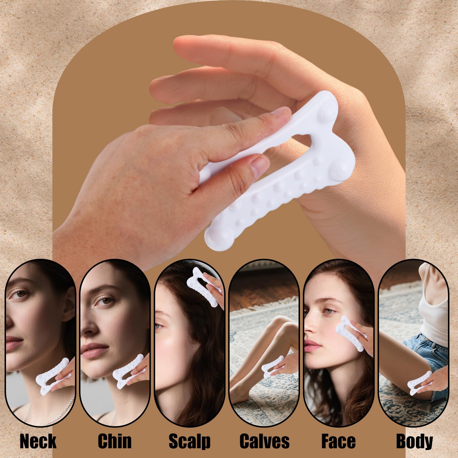Gua Sha Massage Tool, Dual Row Massage Facial & Body Gua Sha Tool Skin Tightening Korean Face Massager for Women Men - Medaid International