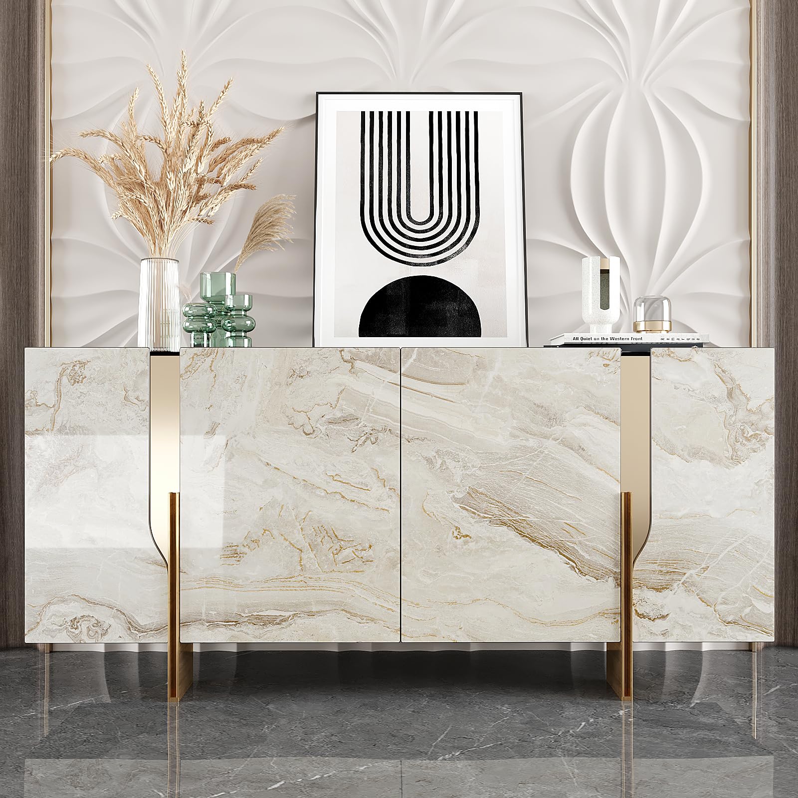 VEELIKE 15.7''x118'' Beige Gold Liquid Marble Contact Paper for Countertops Peel and Stick Waterproof Granite Countertop Paper Self Adhesive Marble Wallpaper Vinyl Roll for Kitchen Bathroom Table Wall - Medaid International