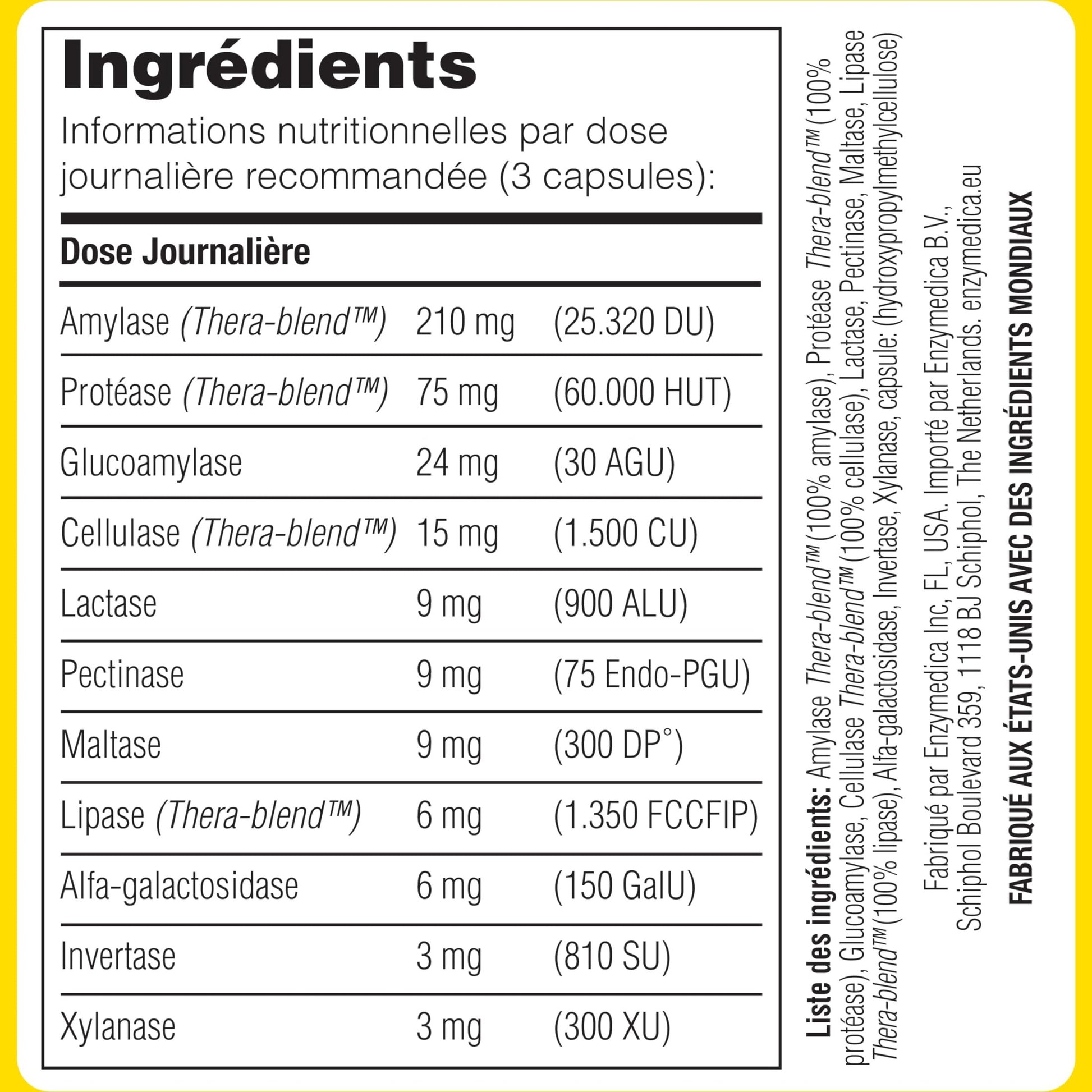 Enzymedica, Digest Basic, Formule Enzymatique, Réduit Gaz Et Ballonnements, Améliore L'Absorption Des Nutriments Et L'Énergie, Magnésium, Phytase, Sans Gluten, Sans Produits Laitiers, 180 Capsules - Medaid International
