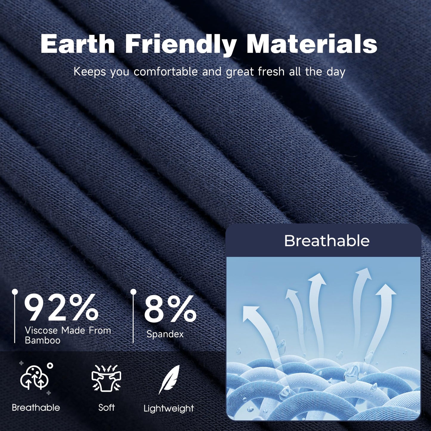 BAMBOO COOL Men's Ultra ComfortSoft Underwear, Moisture Wicking & Breathable No Ride Up Boxer Briefs with Fly, Multipack - Medaid International