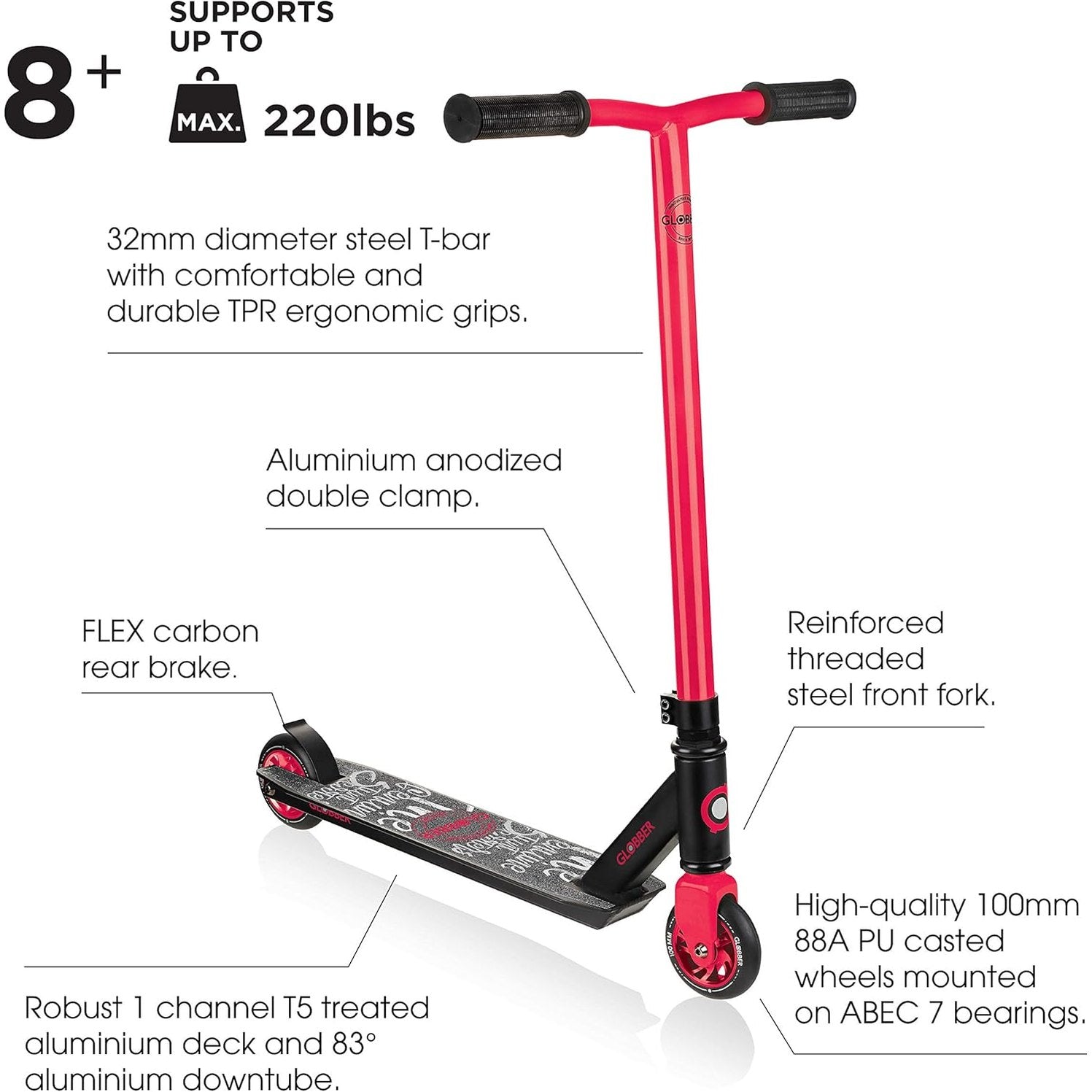 stunt scooter - black - red - Medaid International
