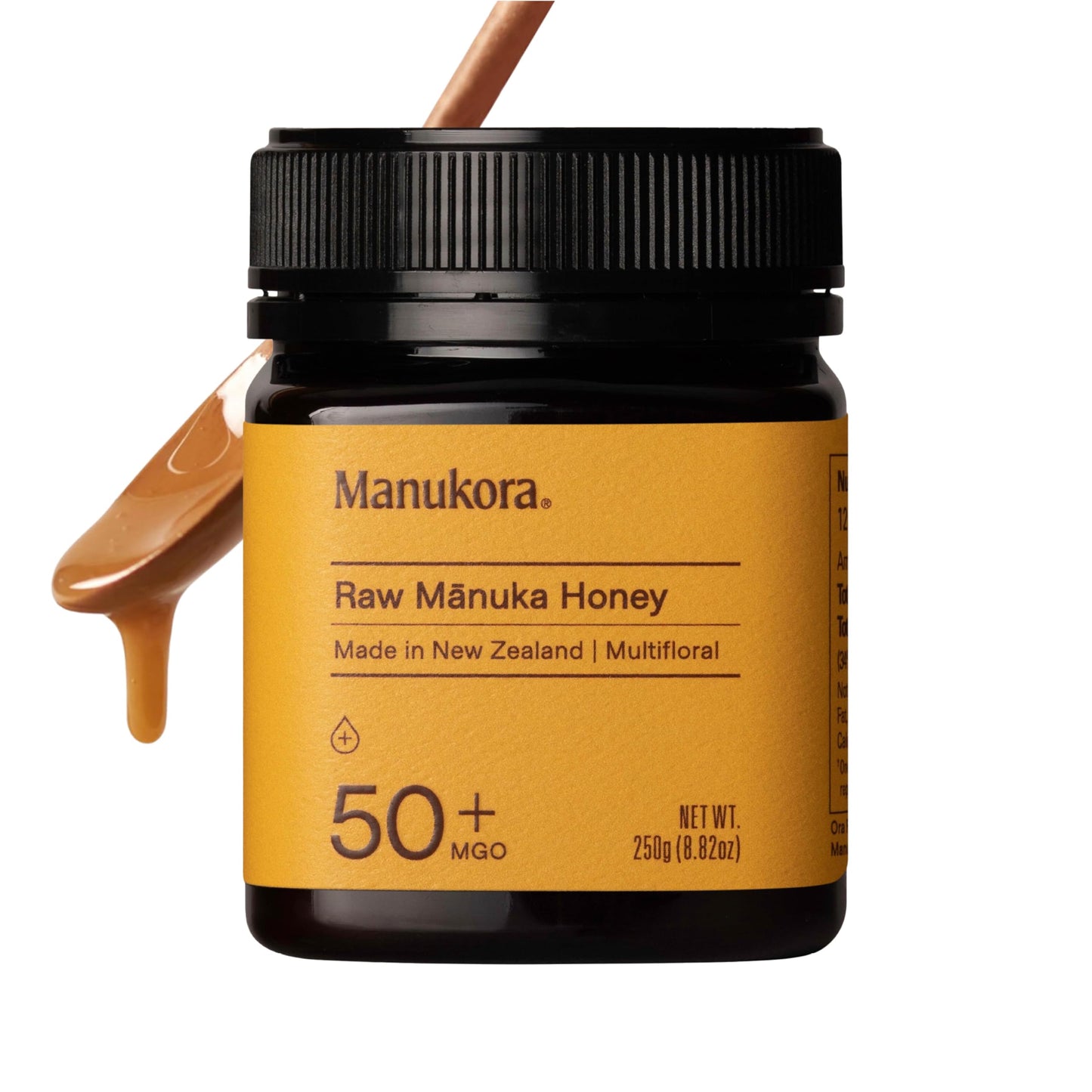 Manukora Raw Manuka Honey MGO 50+, New Zealand Honey, Non-GMO, 3rd-Party Tested, Glyphosate Residue Free Certified, 2000+ Natural Compounds, Traceable from Hive-to-Hand, Daily Wellness Support – 250g - Medaid International