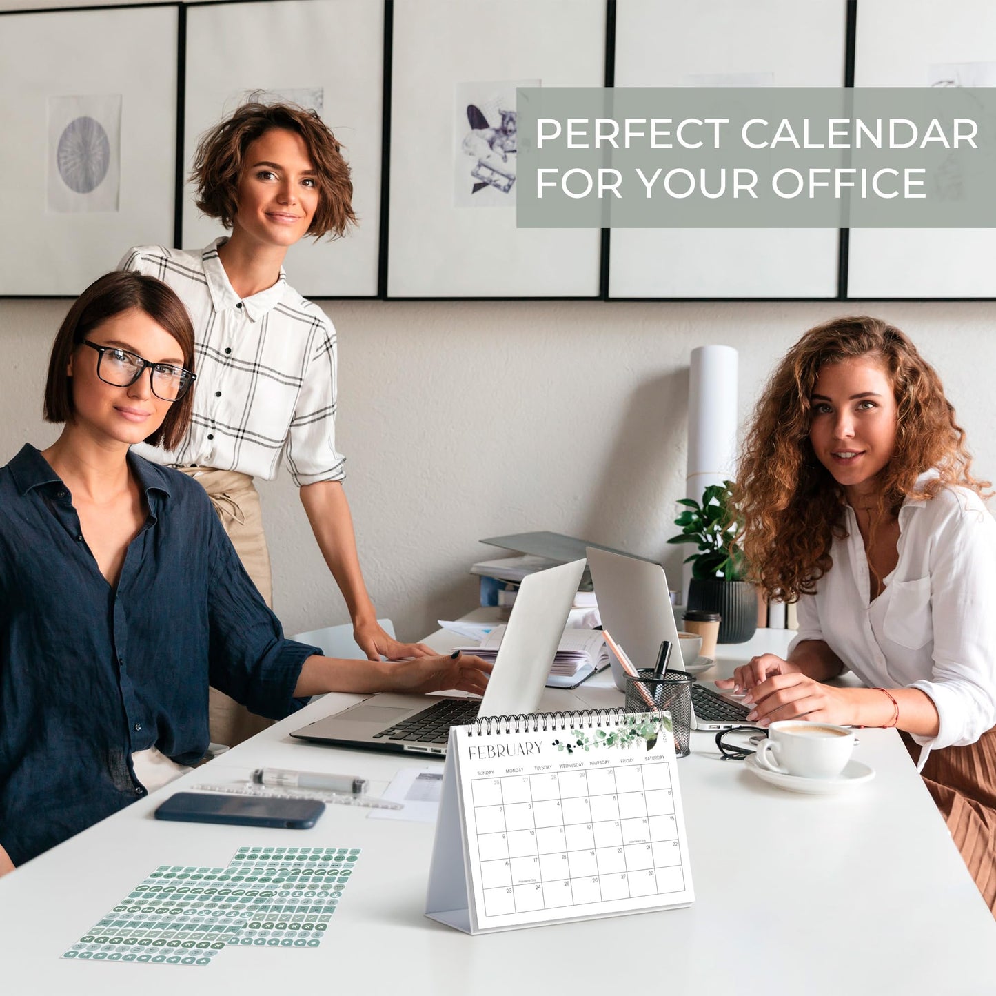 Aesthetic Desk Calendar 2025 - Runs until June 2026 - Beautiful Small Flip Desktop Calendar for Easy Organizing - Medaid International