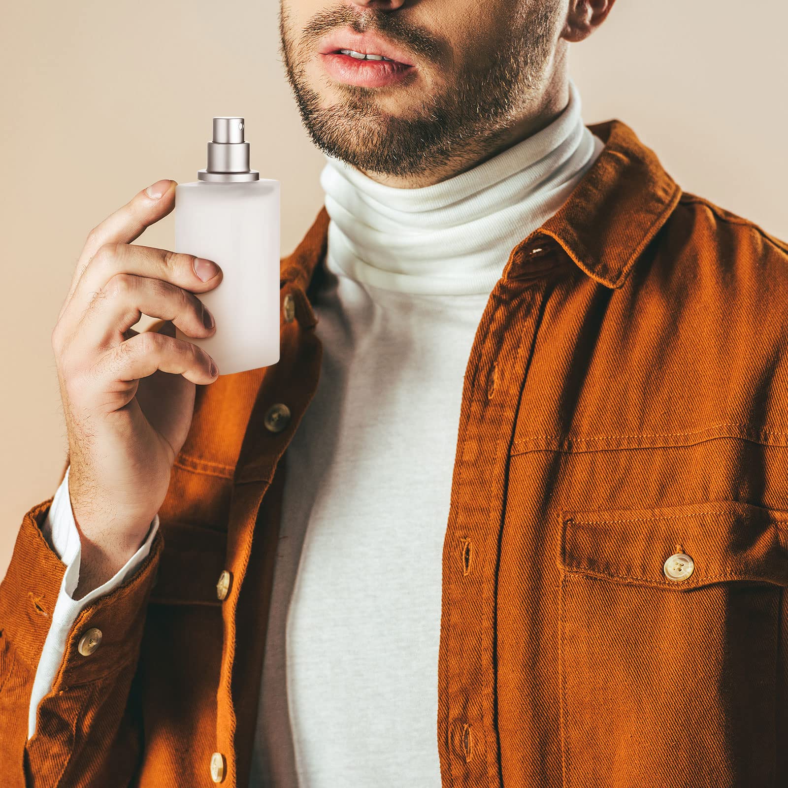 Tessco for you 6 Pcs 100ml / 3.4 Ounces Frosted Glass Bottle Perfume Atomizer refillable Spray Empty Perfume Dispenser Fine Mist Atomizer Cosmetic Container for Travel Men Women(Silver Gray) - Medaid International