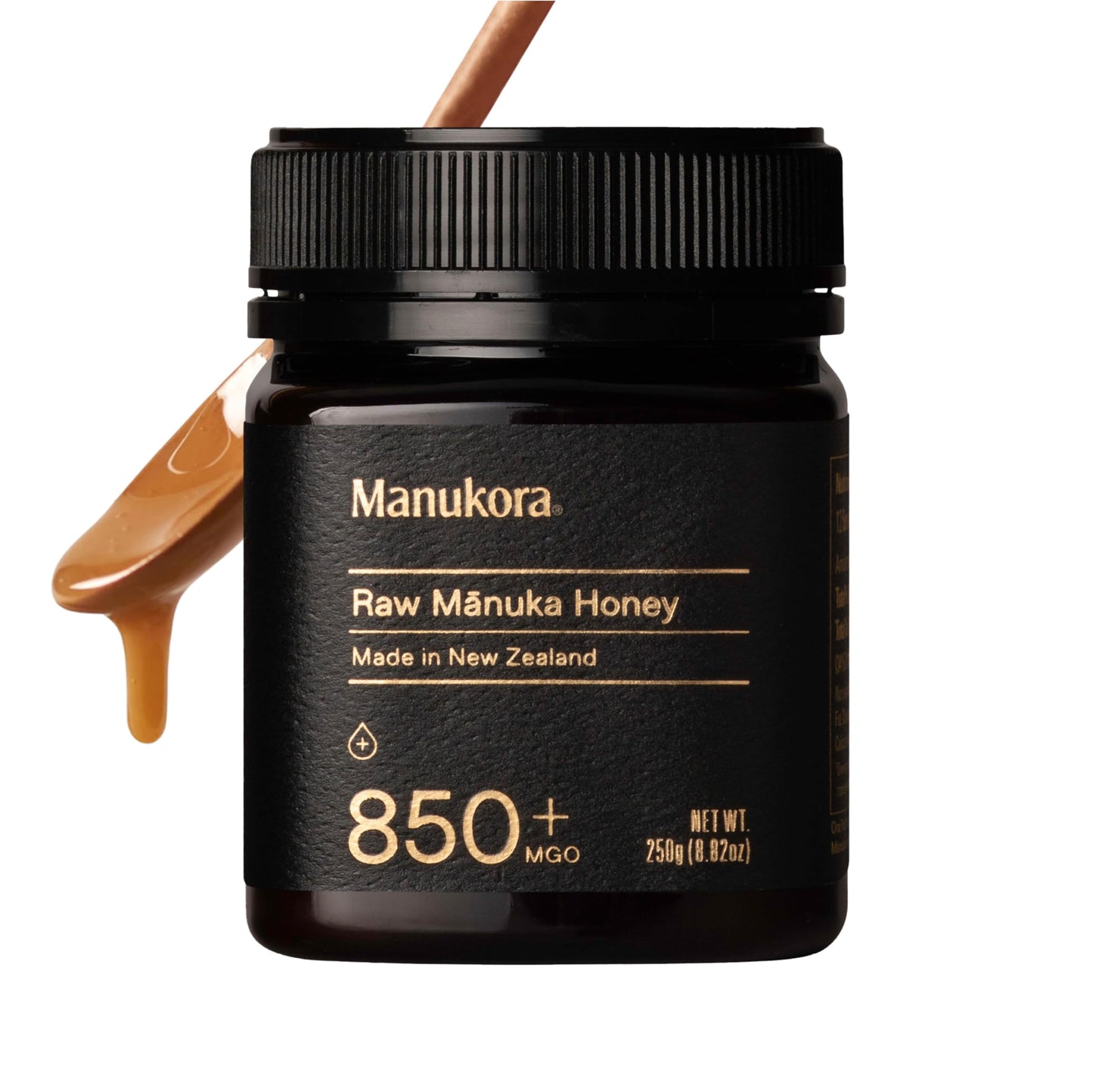 Manukora Raw Manuka New Zealand Honey MGO 850+, Non-GMO, Monofloral, 3rd-Party Tested, Glyphosate Residue Free Certified, 2000+ Natural Compounds, Traceable Hive-to-Hand, Digestive & Immune Support – 250g - Medaid International