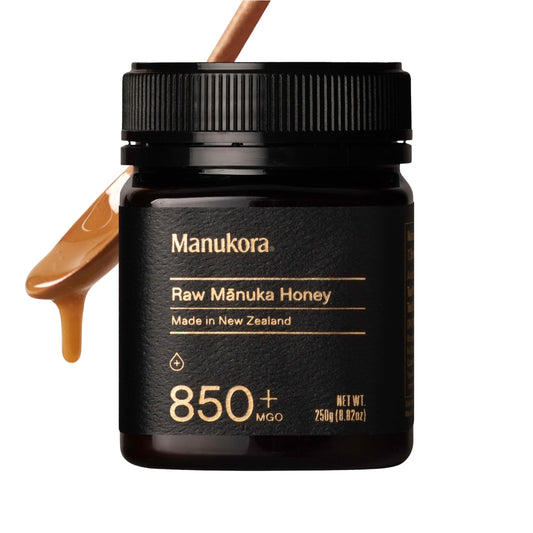 Manukora Raw Manuka New Zealand Honey MGO 850+, Non-GMO, Monofloral, 3rd-Party Tested, Glyphosate Residue Free Certified, 2000+ Natural Compounds, Traceable Hive-to-Hand, Digestive & Immune Support – 250g - Medaid International