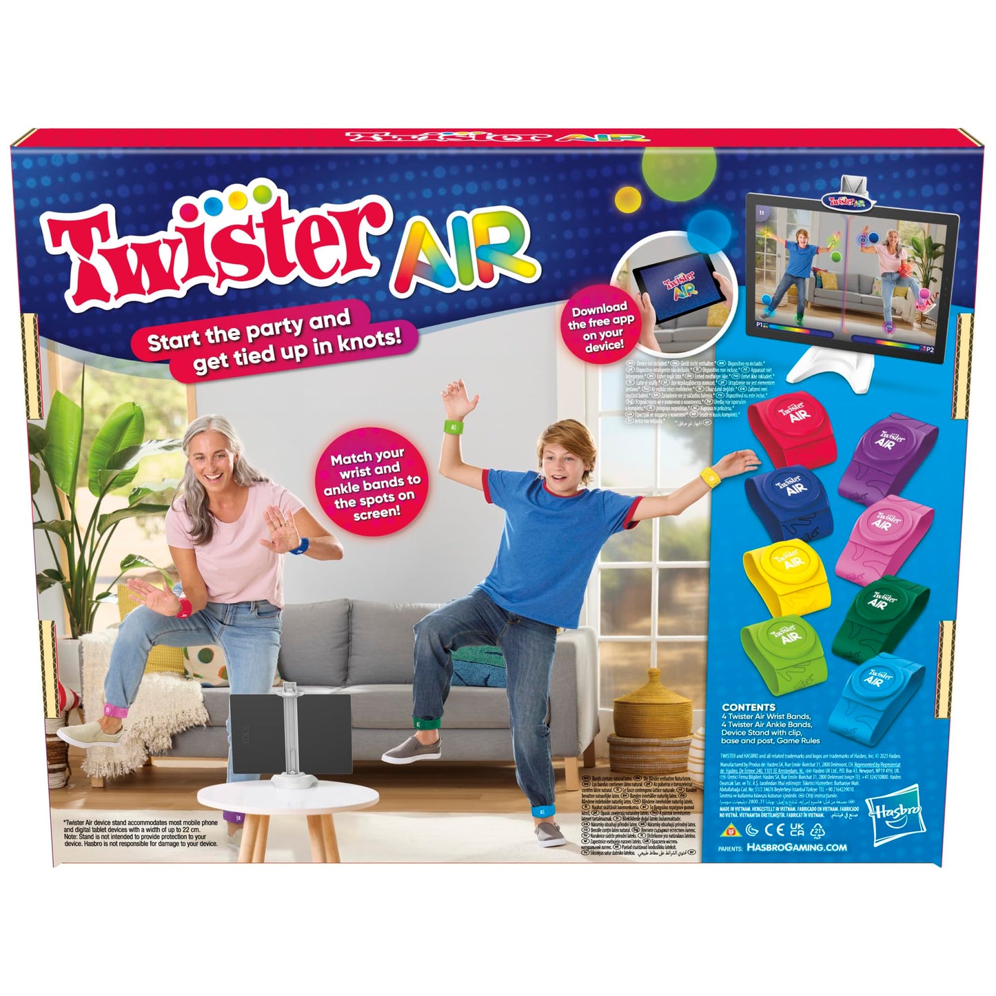 Hasbro Gaming Twister Air Game | AR App Play Game with Wrist and Ankle Bands | Links to Smart Devices | Active Party Games for Kids and Adults | Ages 8+ | for 1+ Players - Medaid International