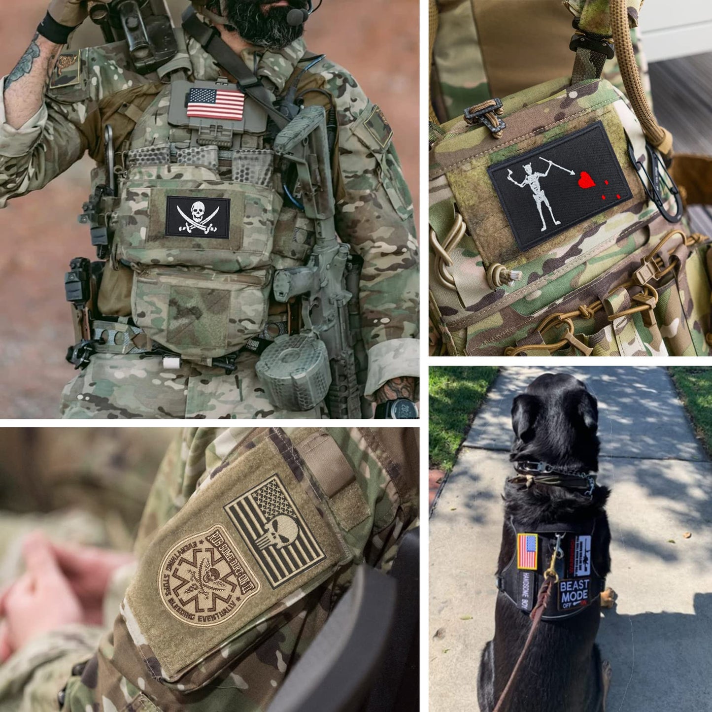 Gleihow 20 Pieces Random Funny Tactical Morale Patch Full Embroidery Military Loop and Hook Patches for Caps Backpacks Vest Harness Military Uniforms - Medaid International