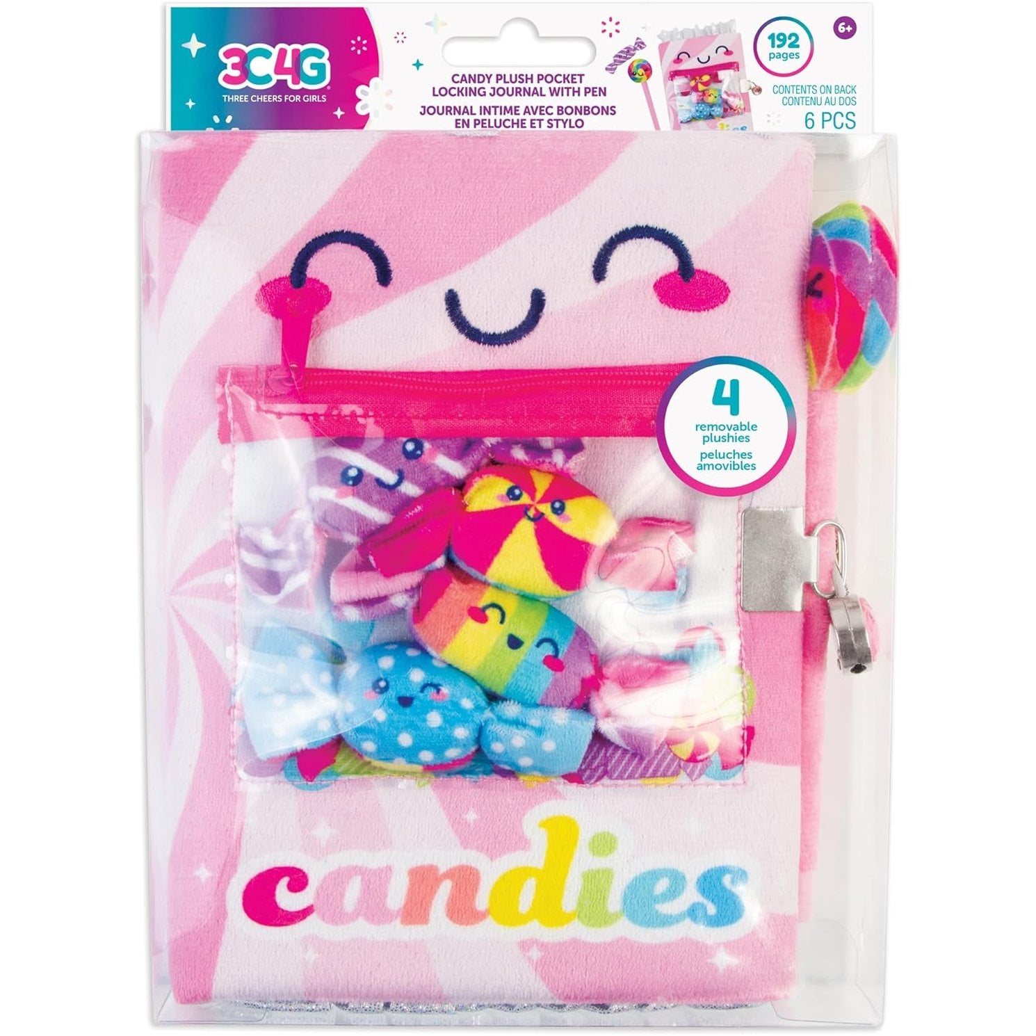 Candy Plush Pocket Locking Journal with Pen - Medaid International
