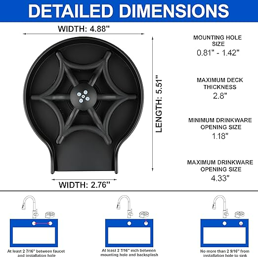 Faucet Glass Washer Cleaner Attachment Accessory for Bar Sink - Medaid International