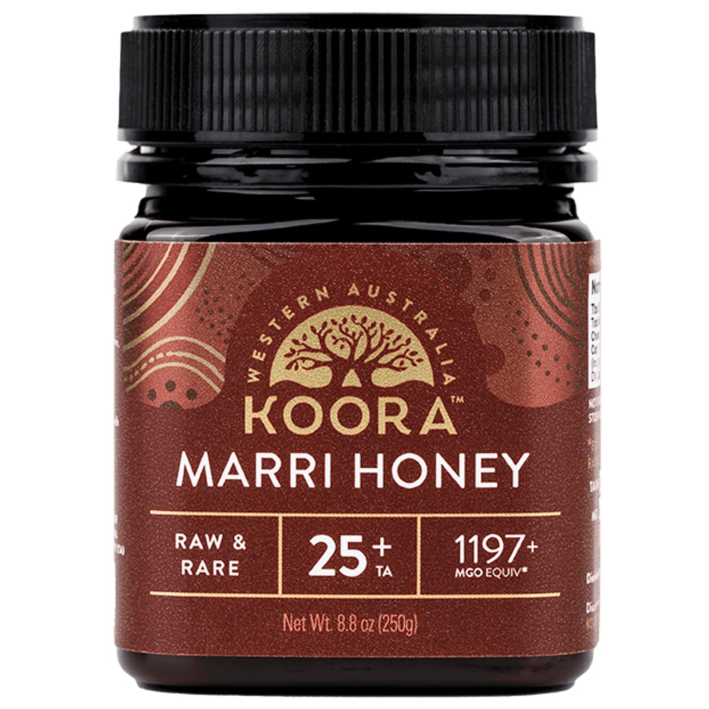 KOORA Marri Honey TA 25+ (MGO 1197+ Manuka Honey Rating Equiv.) Low GI, Raw Medicinal Honey for Daily Health & Immune Support, from the Ancient Wild Forests of Western Australia, 8.8 oz - Medaid International