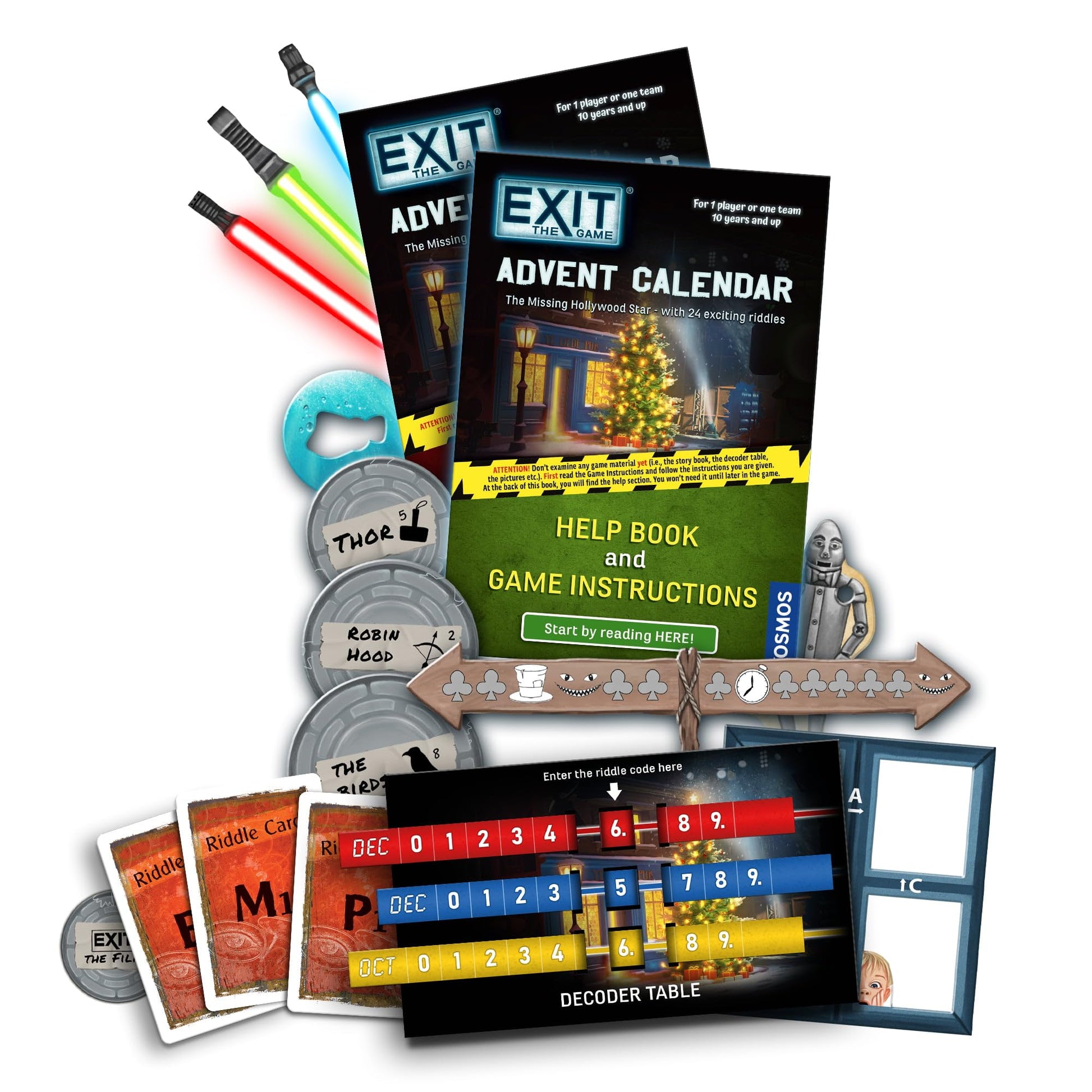 EXIT: The Game - Advent Calendar - The Missing Hollywood Star | Christmas | Calendar | Advent | Mystery Game | Family Activity | Ages 10+ - Medaid International