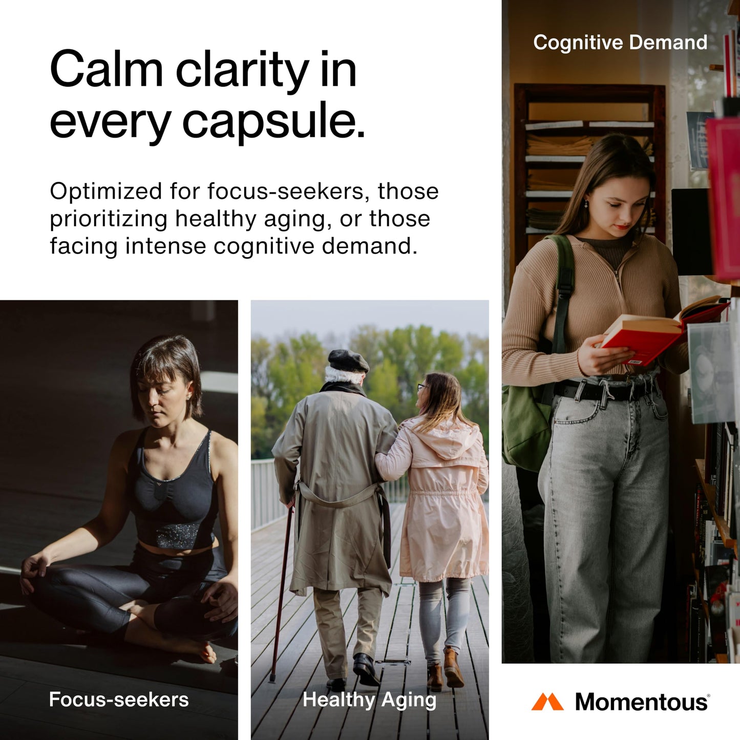 Momentous Magtein Magnesium L-Threonate - Brain & Rest Support Supplement - Boosts Cognitive Function & Sleep Quality - NSF Certified for Sport -145 mg - 30 Servings - Medaid International