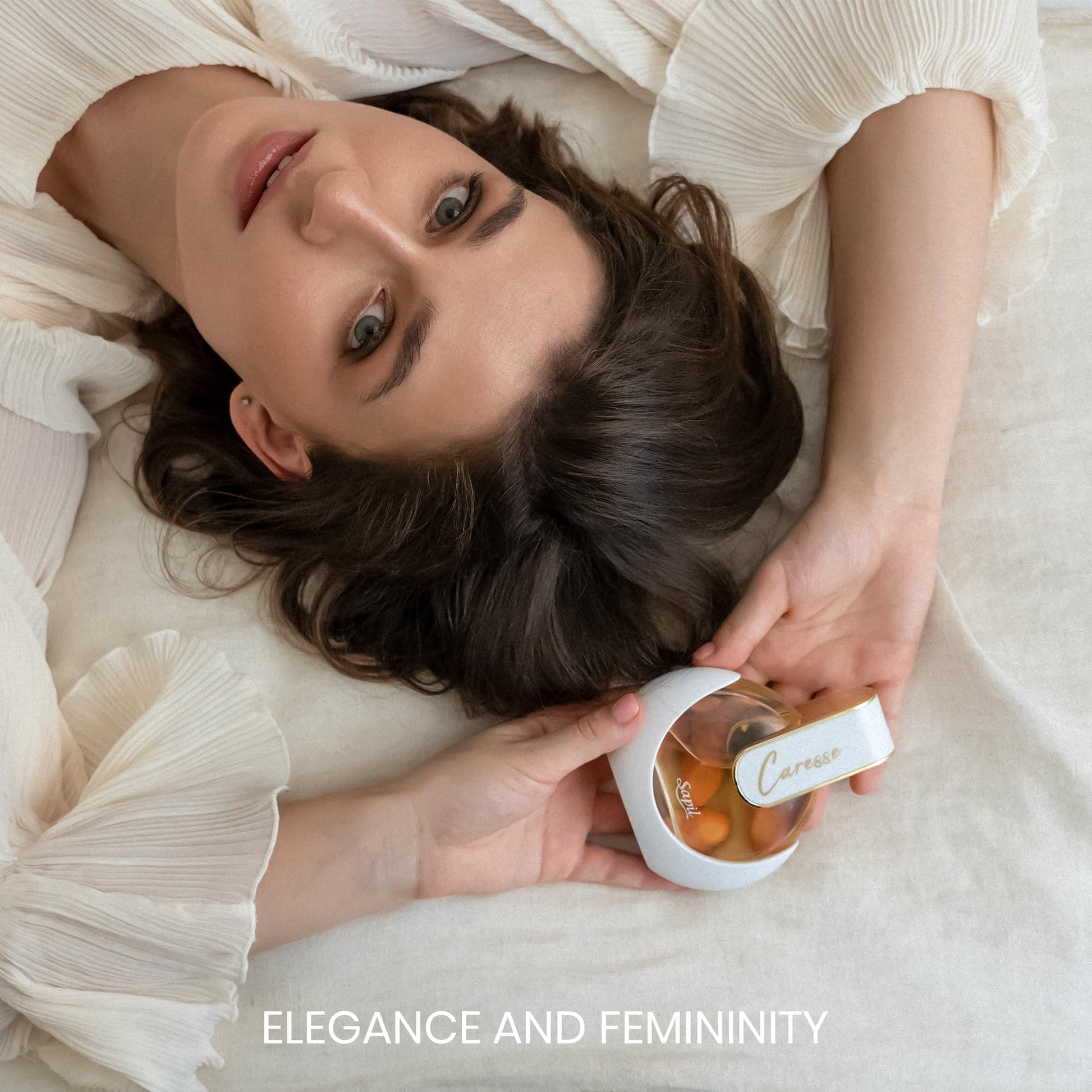 Sapil Caresse Eau de Parfum for Women - Long-Lasting Arabic Perfume from Dubai - Powdery, Musky, Floral & Vanilla Scent - Luxurious Arabic Perfume - 2.7 Oz (80ml) for Daily Wear & Special Occasions - Medaid International