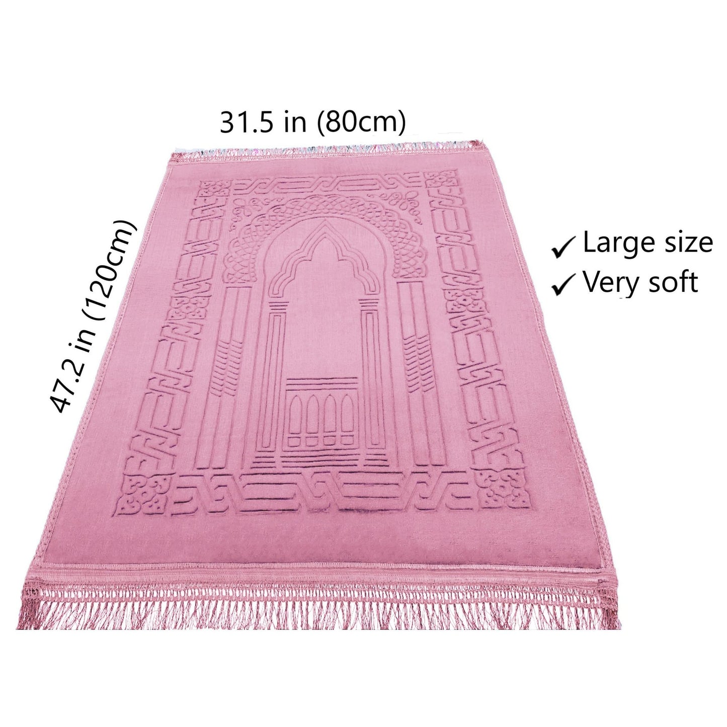 Islamika Prayer Rug Muslim Thick Islamic Rugs mat Carpet Beads Islam Gifts Gift Ramadan Men Women Kids Portable Prayer mats Turkish Style Green Color of Islam (C4) - Medaid International