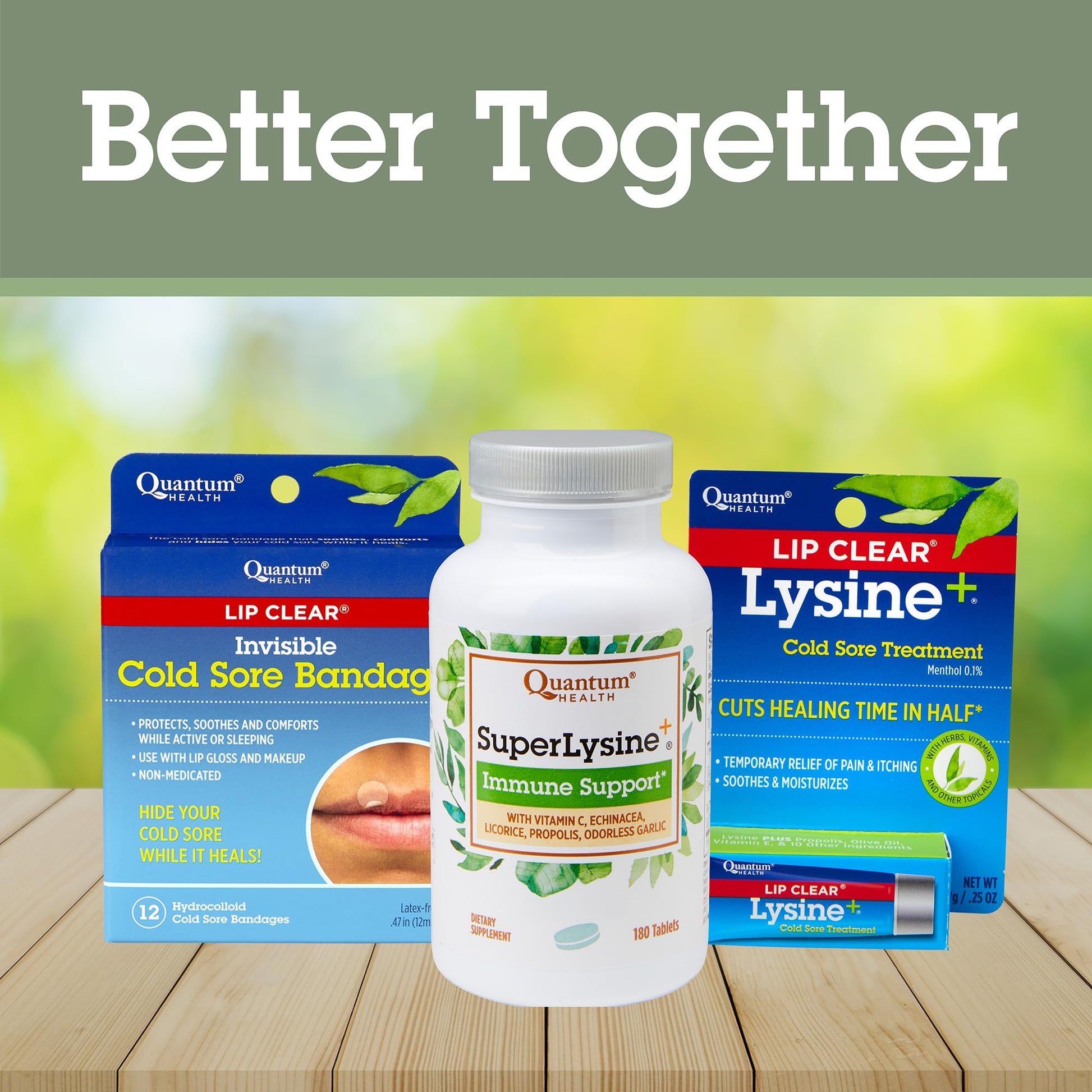 Quantum Health SuperLysine+ Advanced Formula Immune Support Supplement Lysine 1500 mg, Vitamin C Echinacea Licorice Bee Propolis & Odorless Garlic Daily Wellness Blend for Women & Men - 180 Tablets - Medaid International