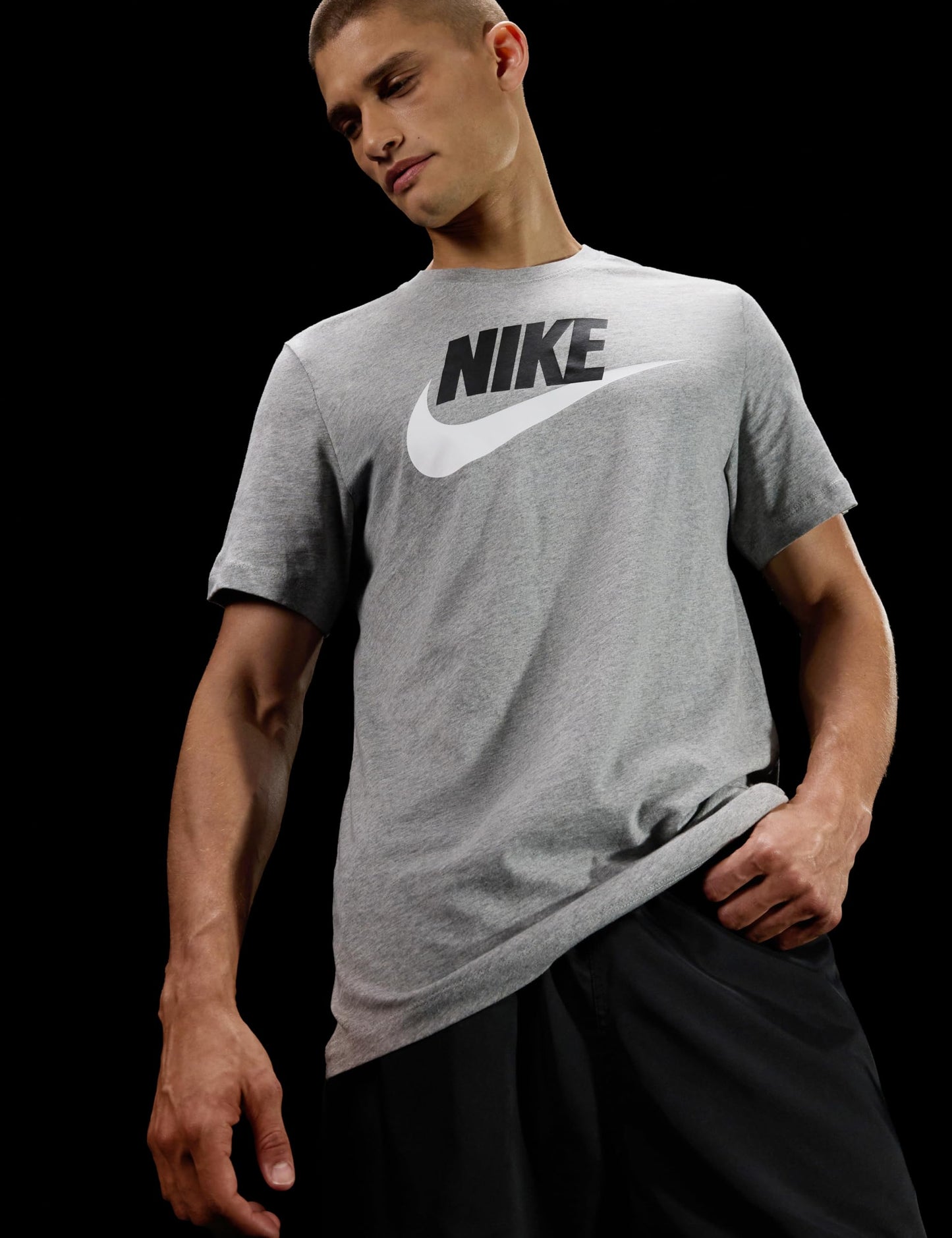 Nike Men's Sportswear Icon T-Shirt, Dark Grey Heather/Black/White, XL Tall - Medaid International